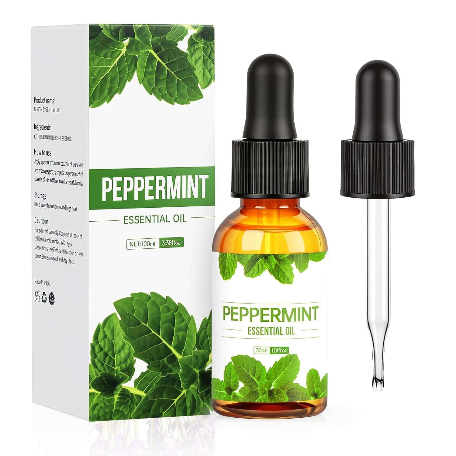 Essential Oils Peppermint, 1 fl oz Natural Essential Oils | Fresh Clean Fragrance Oil for Humidifier Diffuser for Home Brewing Bath Bombs, Soaps and Candles