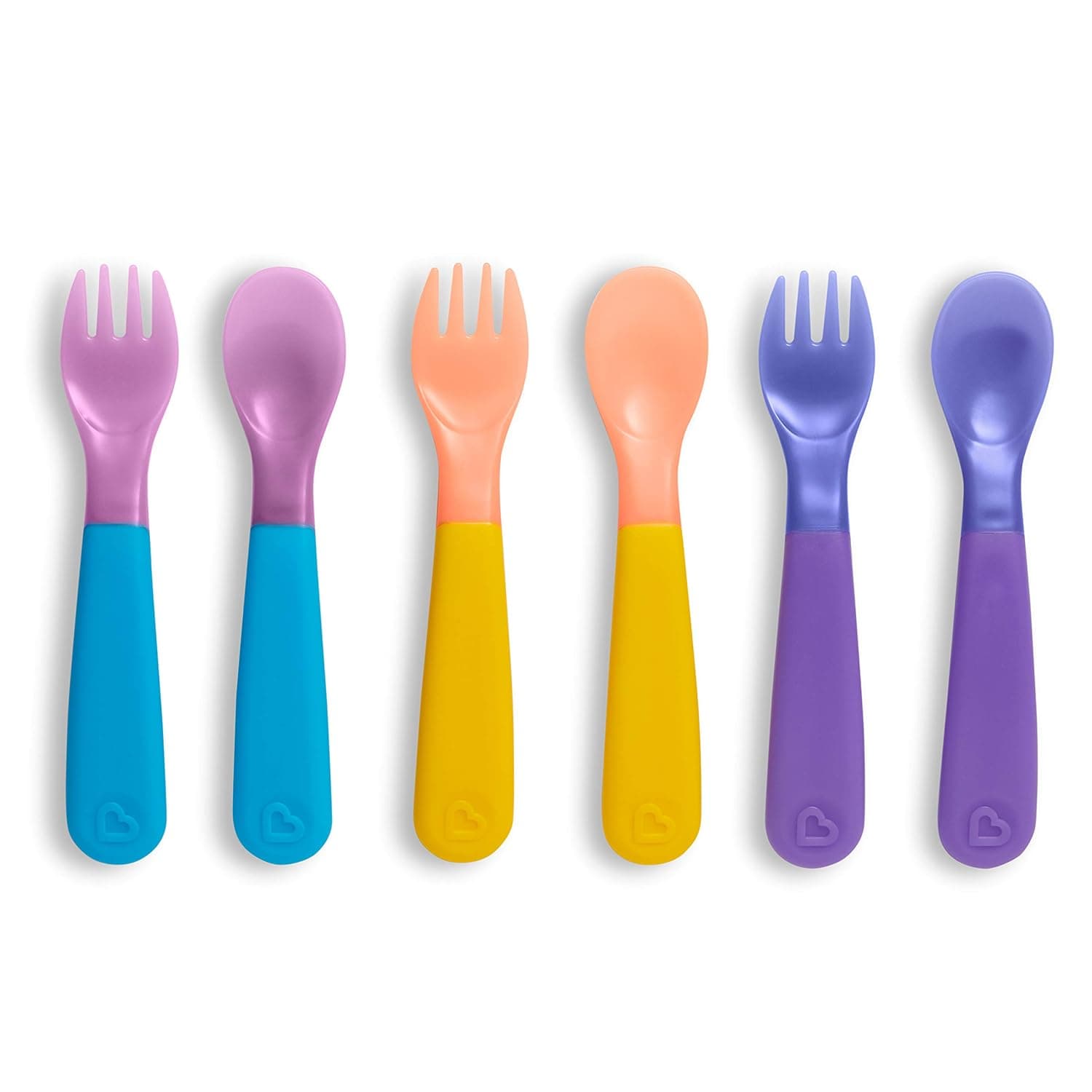 Munchkin ColorReveal Color Changing Toddler Forks & Spoons, Kids safe cutlery, temperature sensing, Hot food, Infant/Baby, Multicolored, Toddler/Kids, 12 months and above, Pack of 6