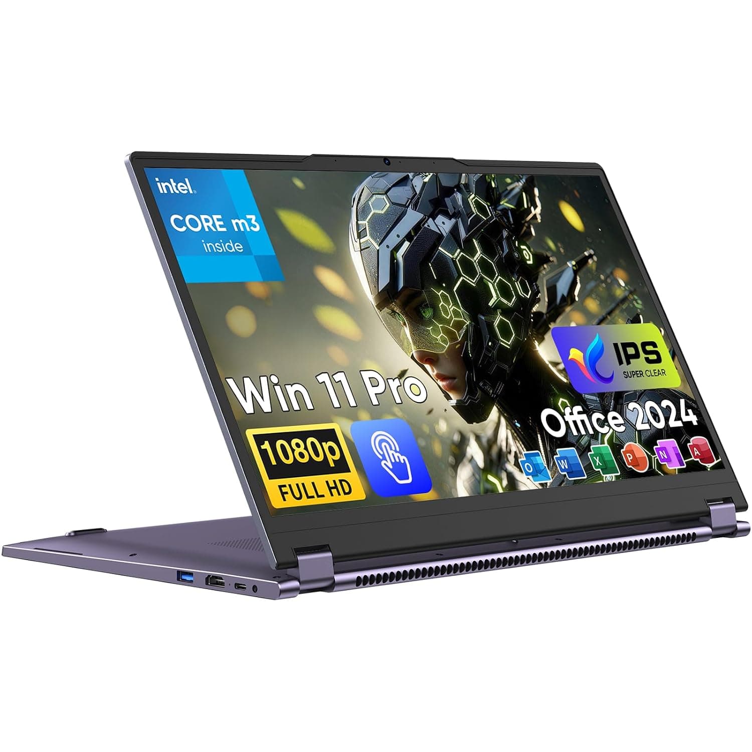 EYY 15.6" 2 in 1 Touchscreen Laptop, 360° Convertible Laptop with Core M3-8100Y Processors, 16GB RAM 512GB SSD, 1920x1080 FHD Display, Win 11 Pro, WiFi, BT5.1, Backlit Keyboard (GB, 16)