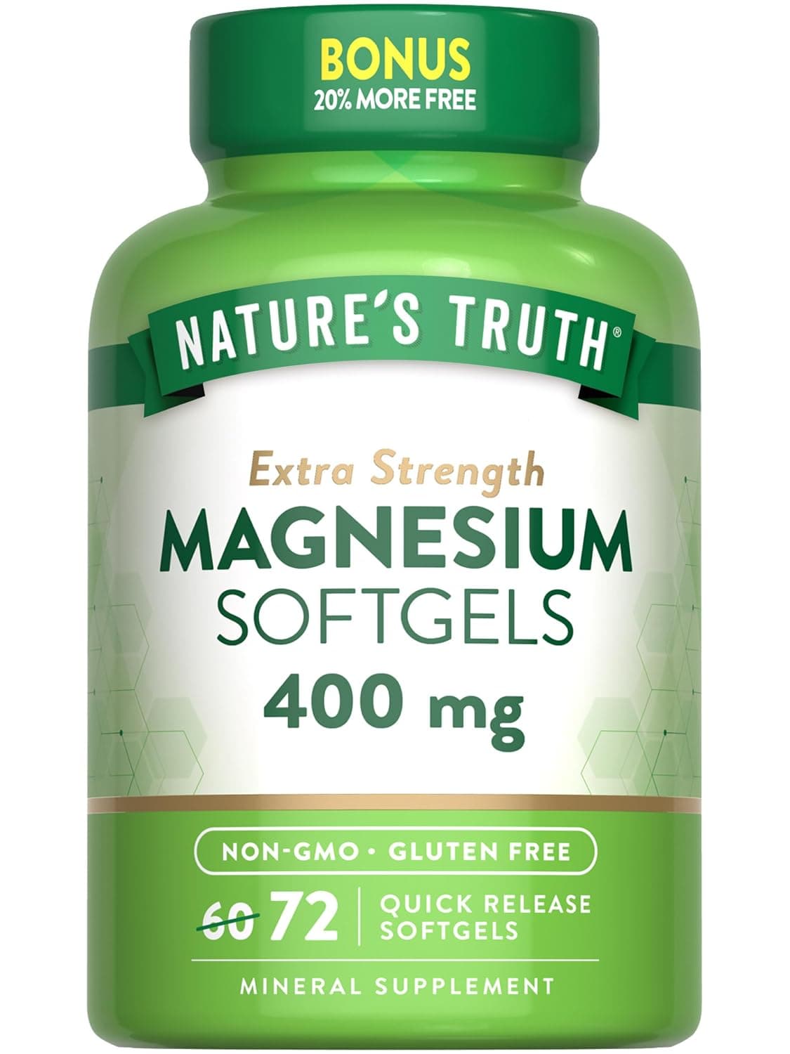 Nature's Truth Magnesium 400Mg Softgel, 72 Count