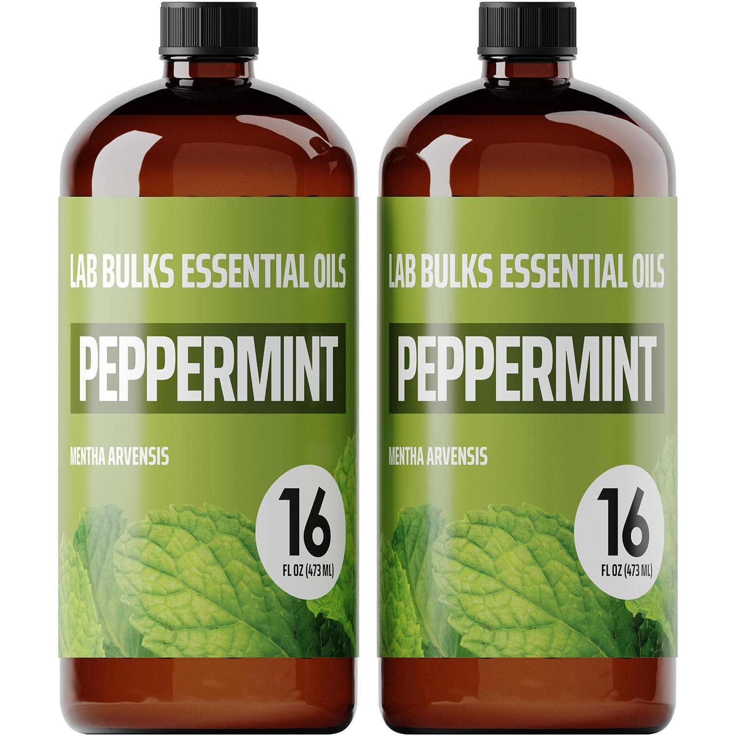 Lab Bulks Essential Oil - Peppermint Essential Oil - (16 oz, Bulk) Peppermint Oil for Diffuser Home Care Candles & Cleaning, Spray 2 Pack - Big Bottle of Peppermint Oil - Bulk Peppermint Oil | Premium Essential Oils for Diffusers, House Cleaning, Candles, Aromatherapy Oil