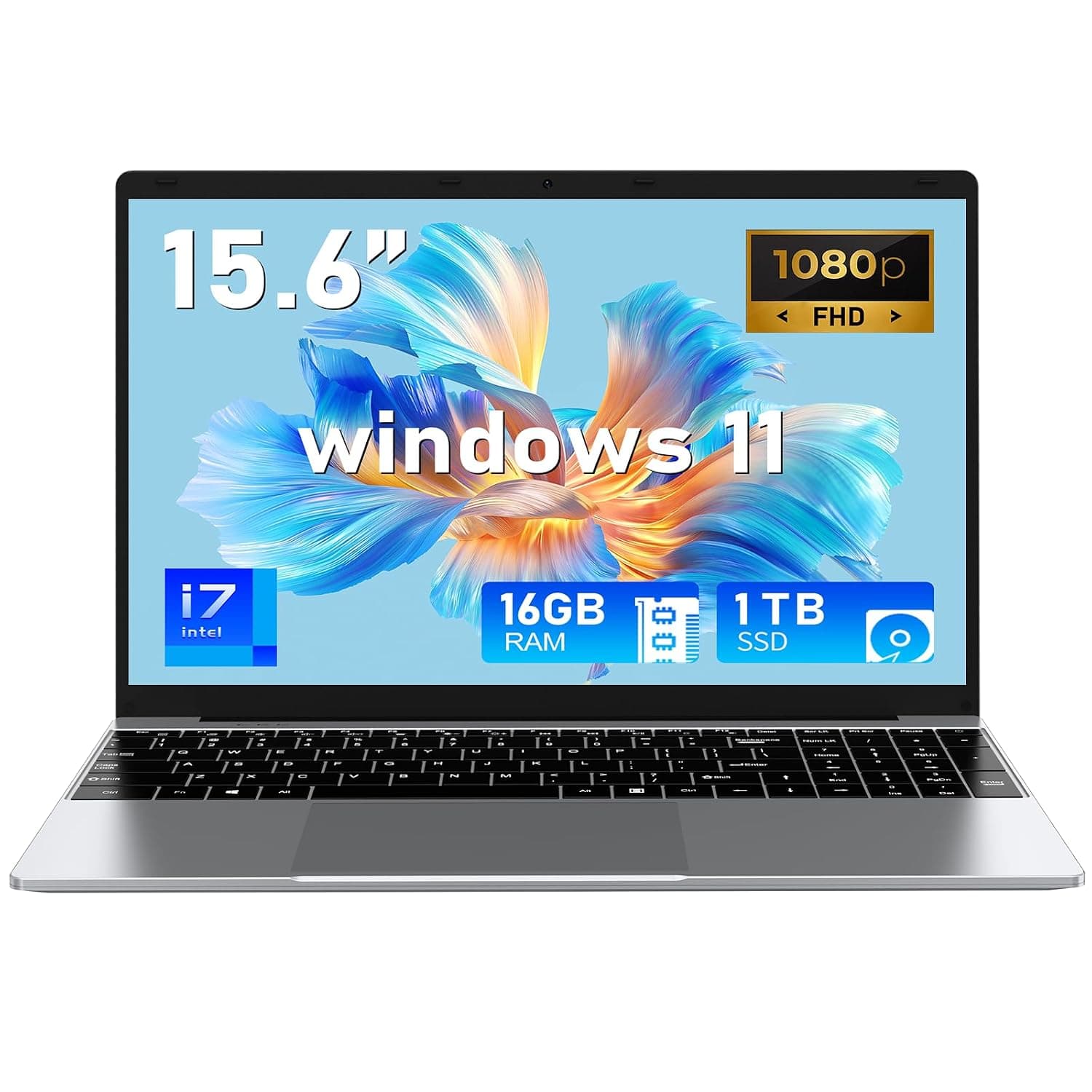 NIAKUN Laptop Computer, Gaming Laptops 2026, 15.6 Inch Lap Top PC Windows 11 Pro, 16GB RAM 1TB SSD, Core i7-7600U Processor(up to 3.9GHz), Office 365, for Business and Students, Backlit Keyboard