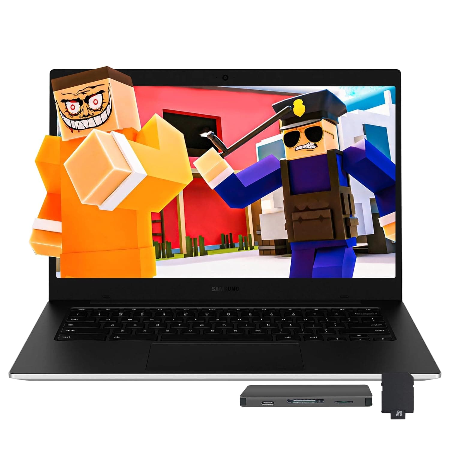 SAMSUNG Galaxy Chromebook Go 14" Laptop, Intel Celeron N4500, 4GB LPDDR4X, 288GB Storage (128GB eMMC+160GB Docking Station Set), Intel UHD Graphics, Long Battery Life, Wi-Fi 6, Chrome OS, Silver