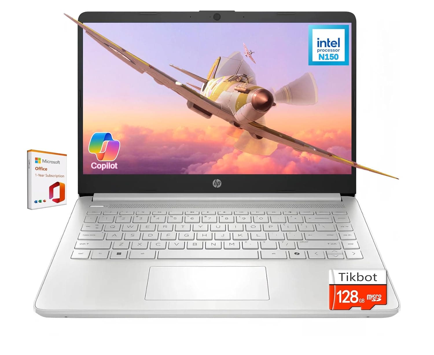 HP Stream 14" Back-to-School Laptop, Intel Processor N150 (Beats i3-1115G4), Copilot AI 1-Year Microsoft 365, 4GB RAM, 128GB UFS + 128GB Portable SSD to USB, Fast Charge, Wi-Fi 6, Win 11 S
