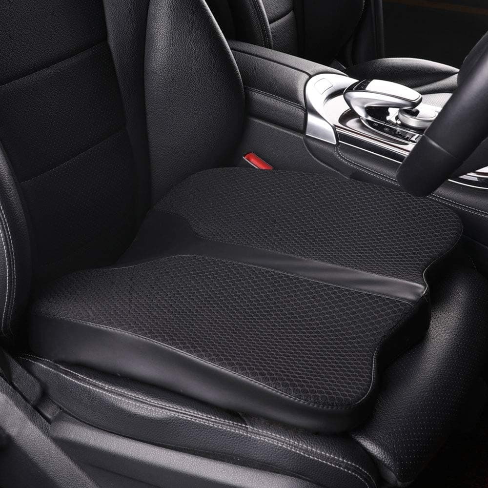Car Seat Cushion - Comfort Memory Foam Seat Cushion for Car Seat Driver, Tailbone (Coccyx) Pain Relief Pad, Car Seat Cushions for Driving, Office Chair Cushion(Black)