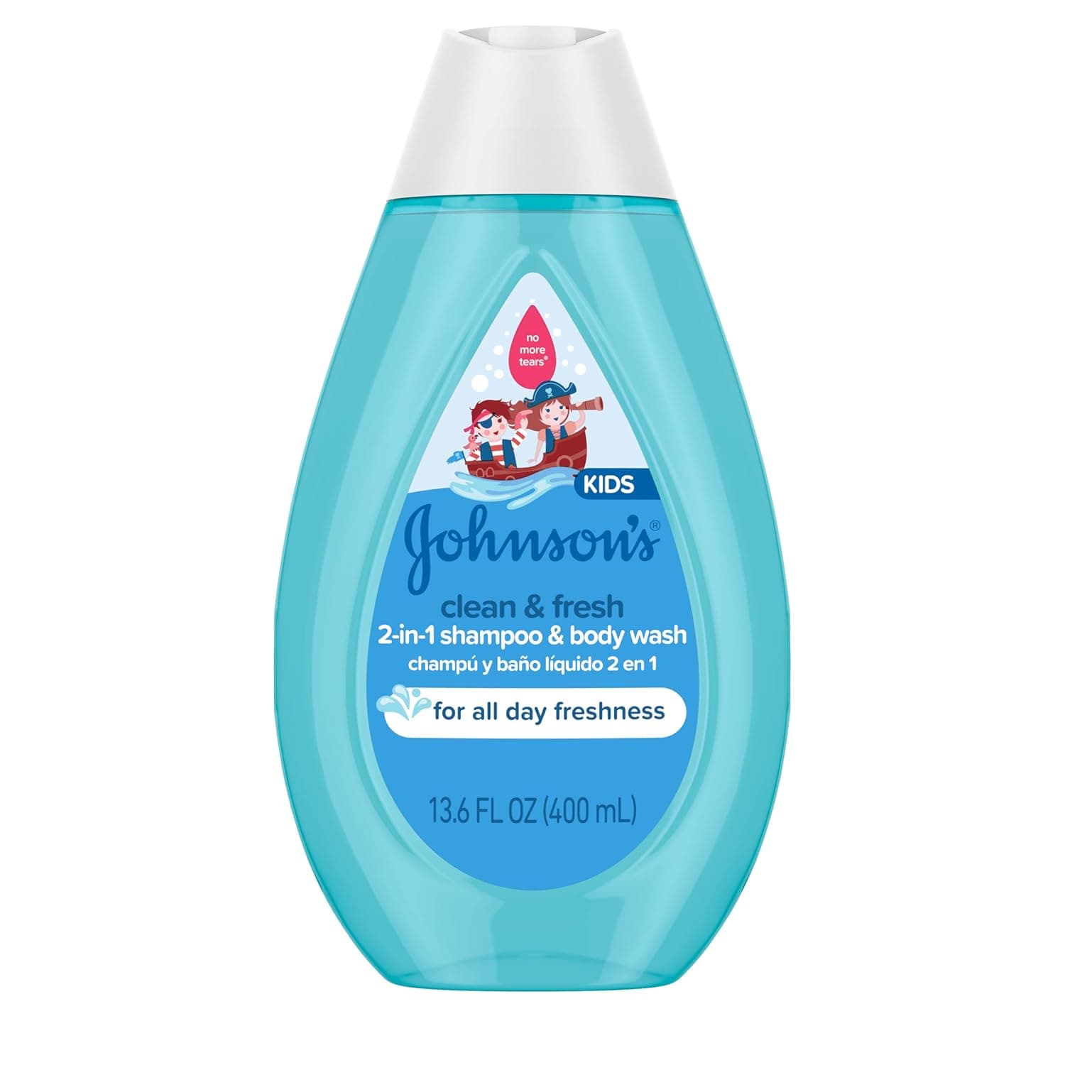 Johnson's Kids Clean & Fresh Children's Shampoo & Body Wash, Tear-Free, Paraben-, Sulfate- & Dye-Free, Hypoallergenic & Gentle on Toddlers' & Kids' Developing Hair, FreshBoost Scent, 13.6 fl. oz