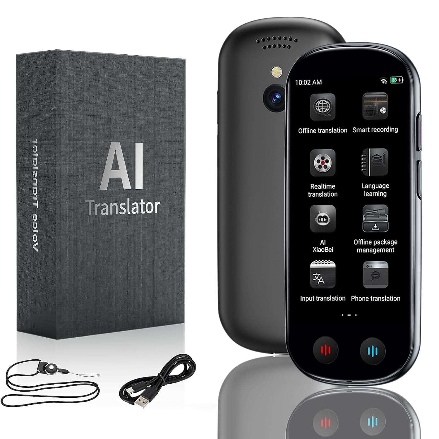 AI Translator, Portable Real Time Language Translation Device for Travel | 149 Language 2 Way Voice Translator, 21 Language Offline No WiFi Needed, Translate Photo, Record and Transcribe, for Elders