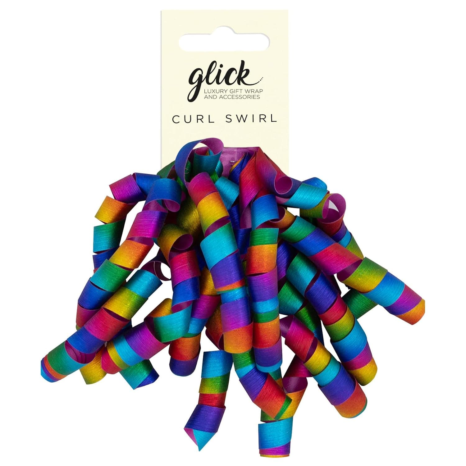 Glick Curl Swirl for Gift Wrapping at Birthday, Valentine's, Mother's Day, Anniversary and Other Celebrations, Fuschia Rainbow 14 x 13 cm