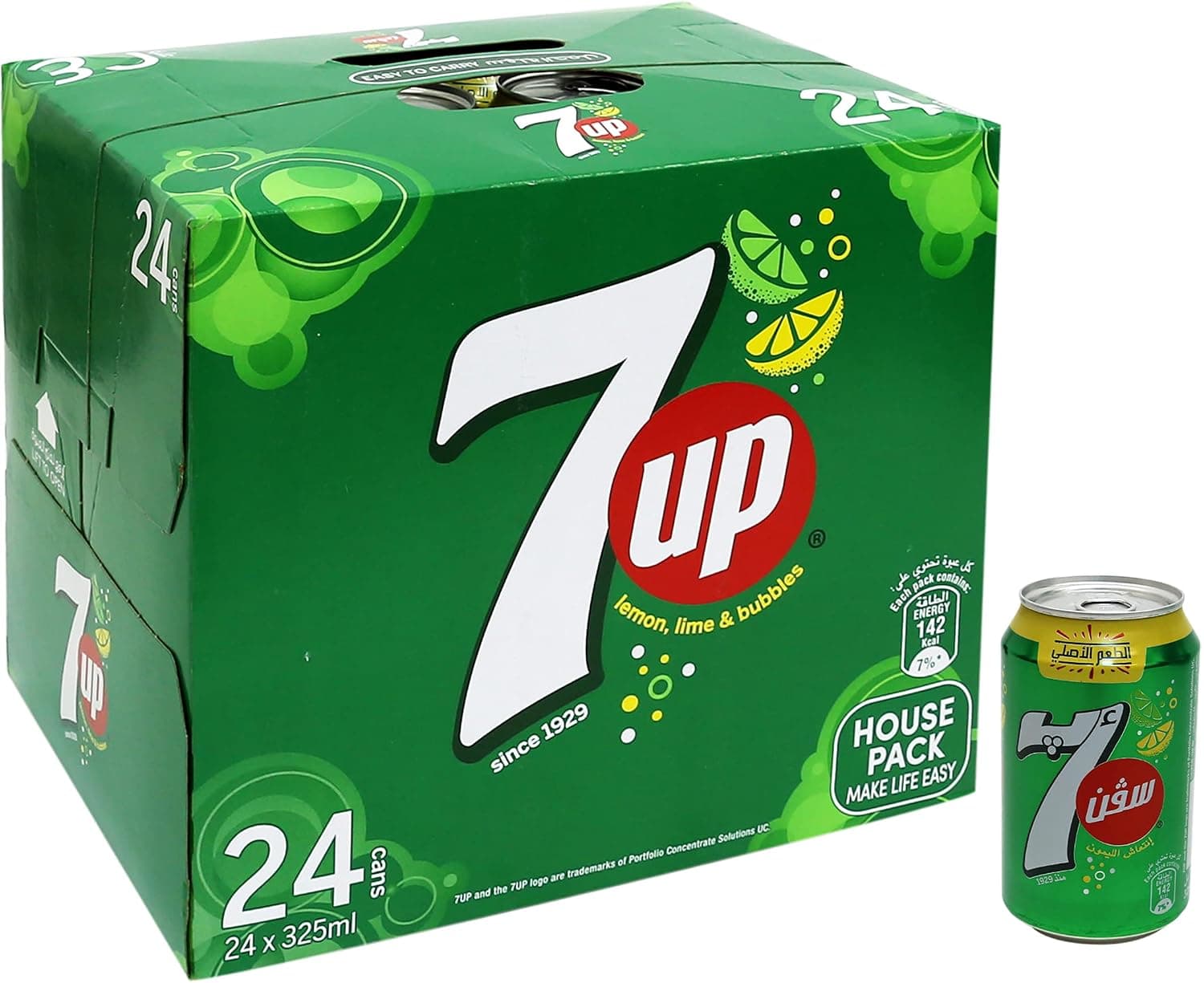7UP Carbonated Drink Can, 24 X 325 ml - Pack of 1