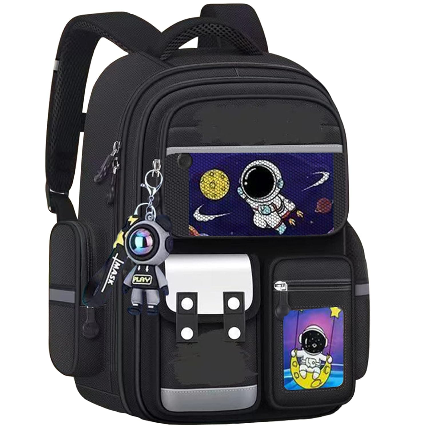 Qiccijoo Kids Backpack for Boys and Girls Teens Elementary School Bags Large Toddler Kindergarten Students Backpack Cute Space Bookbags for Child