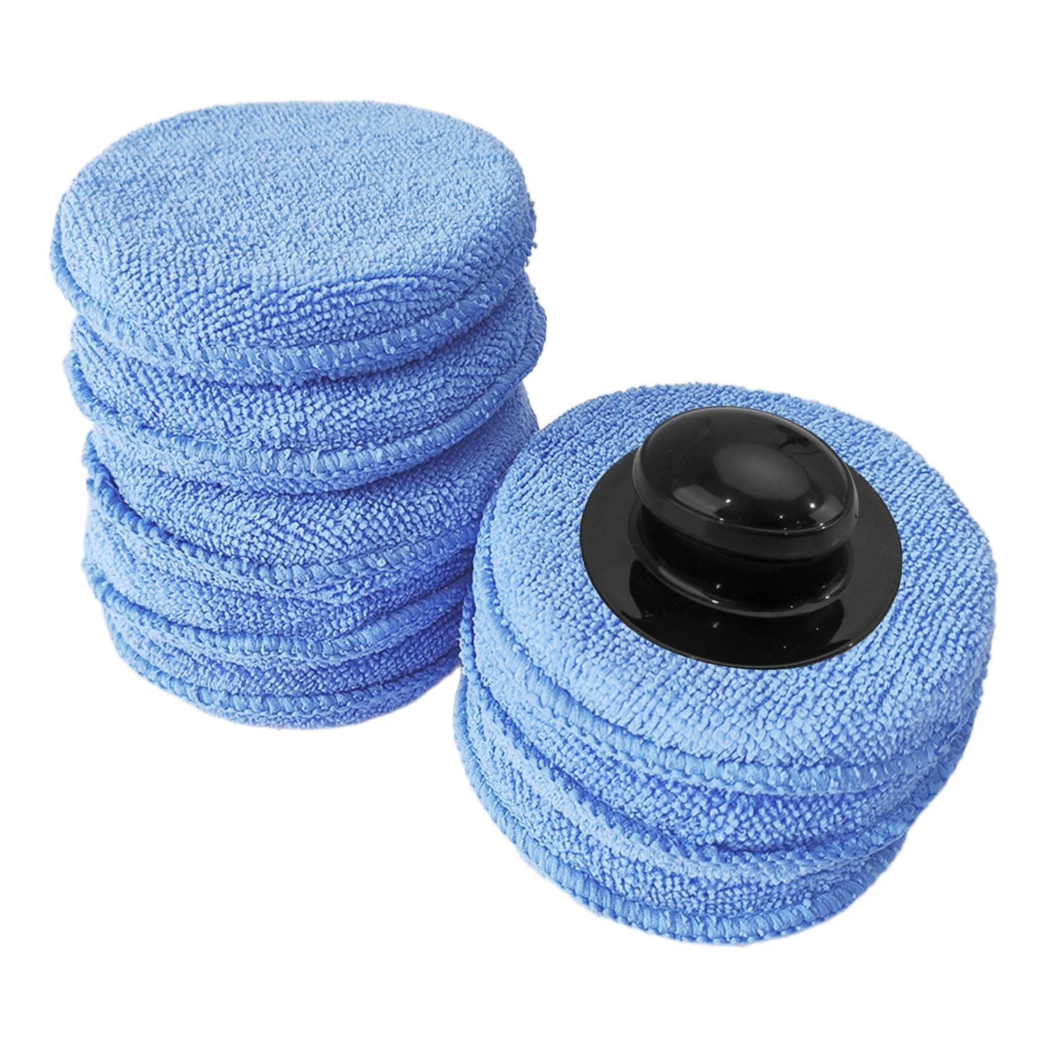Car Polishing Pads, 8 Pcs, Blue, Sponge, Fine Grit 600, For Car, Glass, Metal, Plastic, Home Workshop