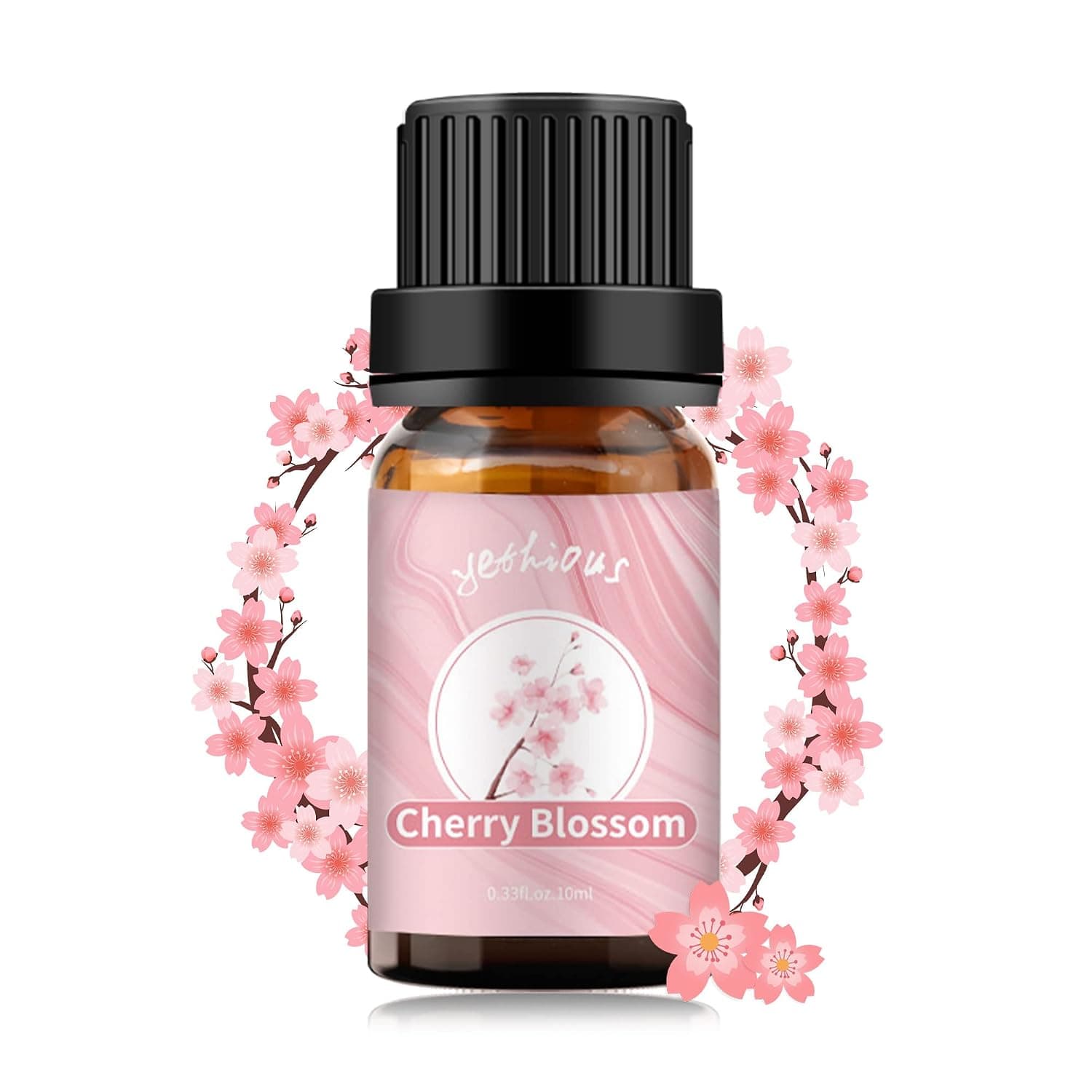 yethious Cherry Blossom Essential Oil for Candles, Wax Melts & Room Sprays | 10 mL, Delicate cherry blossom scent for spring candles, floral wax melts, custom perfume blends and scented soap projects