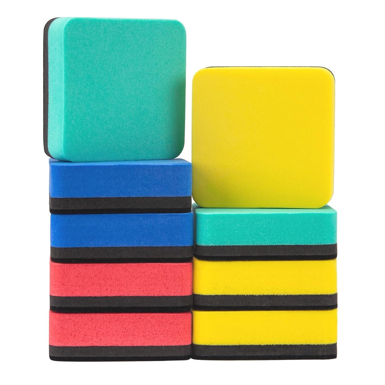OWLKELA 12 Pcs Whiteboard Eraser, Magnetic | Washable and Reusable, Ideal for Magnetic Soft Whiteboard, Glass Whiteboard and Dry Erase Board
