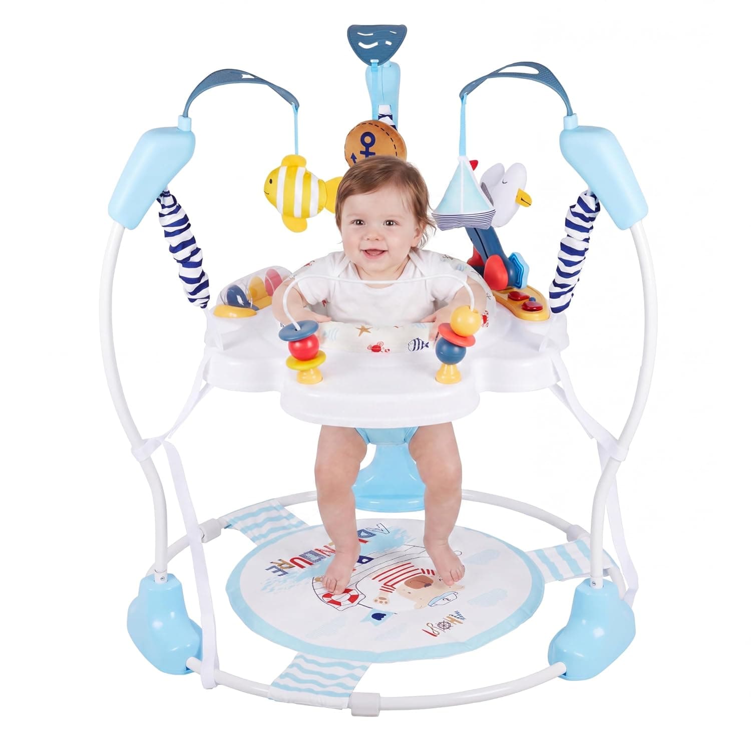 Baby Activity Center, 3-in-1 Baby Jumper, Infant Activity Center with 360° Rotating Seat, Music, Lights, 3 Adjustable Heights, Infant Activity Jumper for 6+ Months JP2401