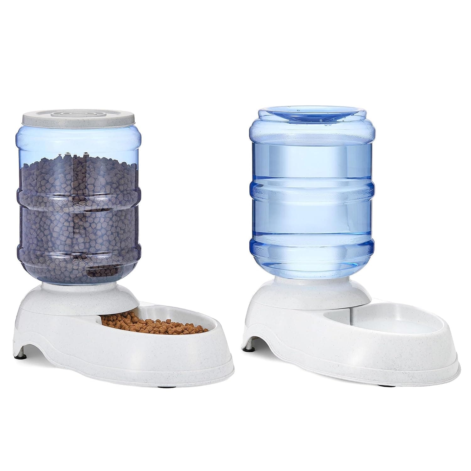 AmazonBasics Small Gravity Pet Food Feeder and Water Dispenser Bundle