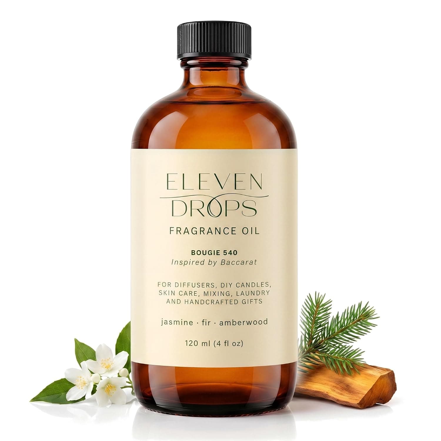 Bougie 540 Diffuser Oil, Jasmine, Fir & Amberwood Notes, 4 oz