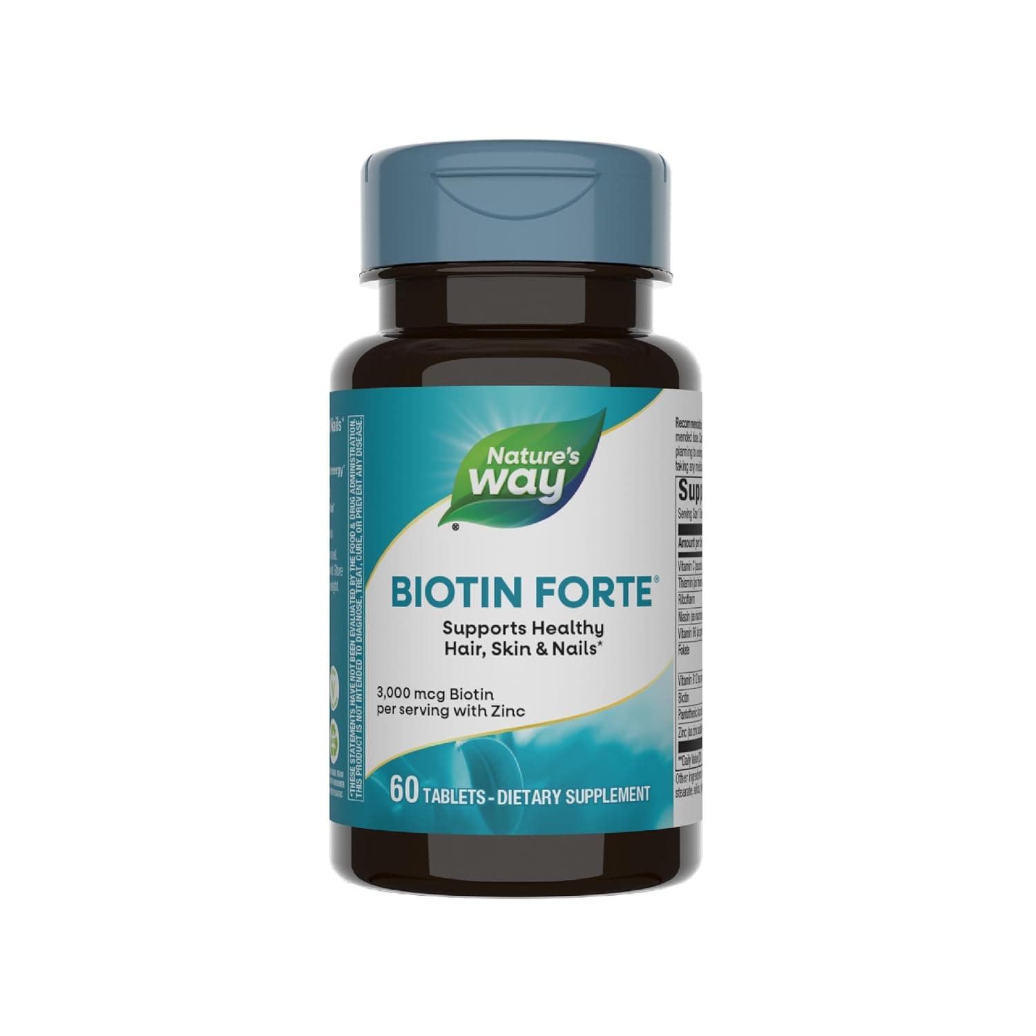 Enzymatic Therapy, Biotin Forte, 3 mg with Zinc, 60 Tablets