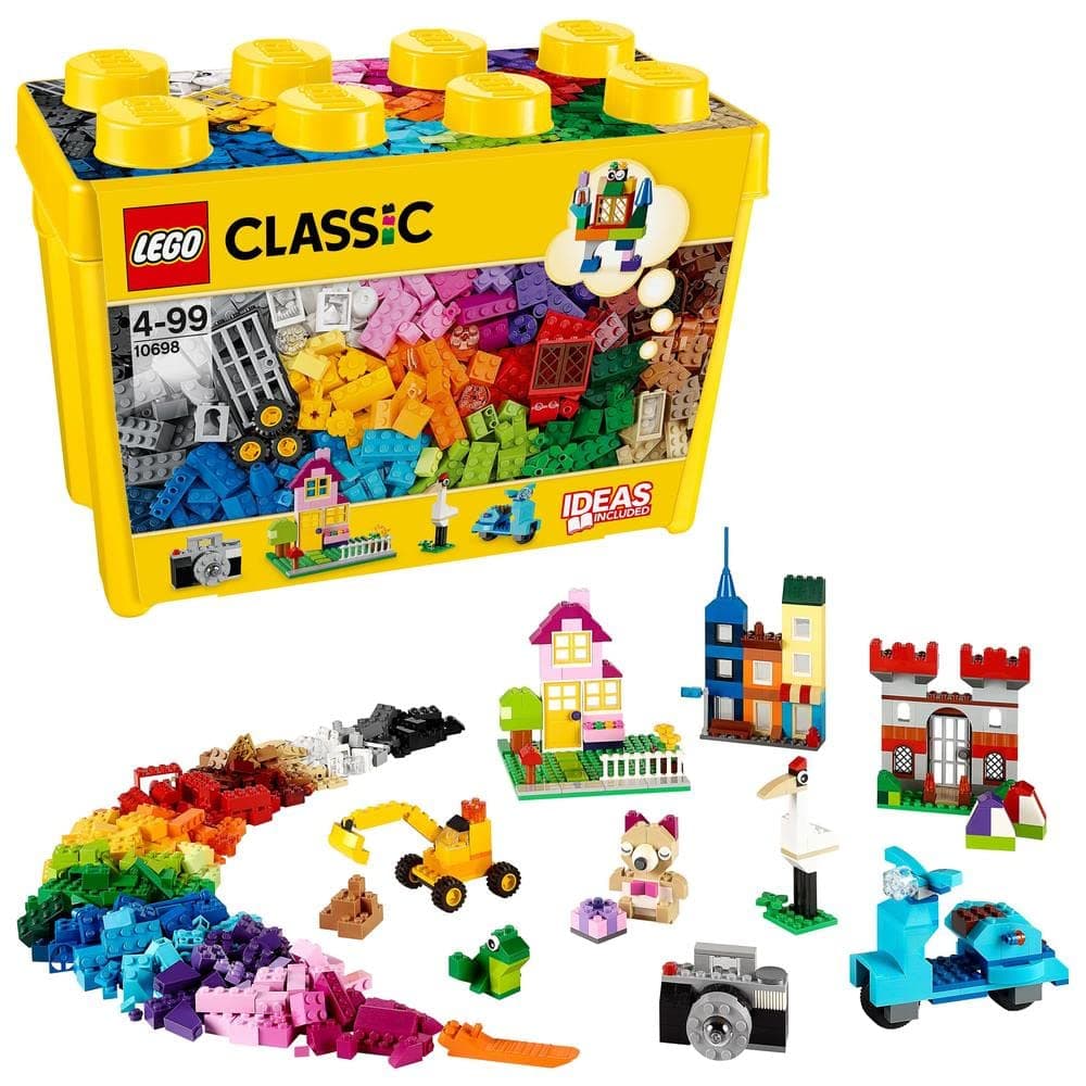 LEGO Classic Large Creative Brick Box 10698 | Colourful Bricks, Windows, Doors & Baseplates, Building Set, Gift for 4-99 Year Old Boys & Girls, 790 Pieces