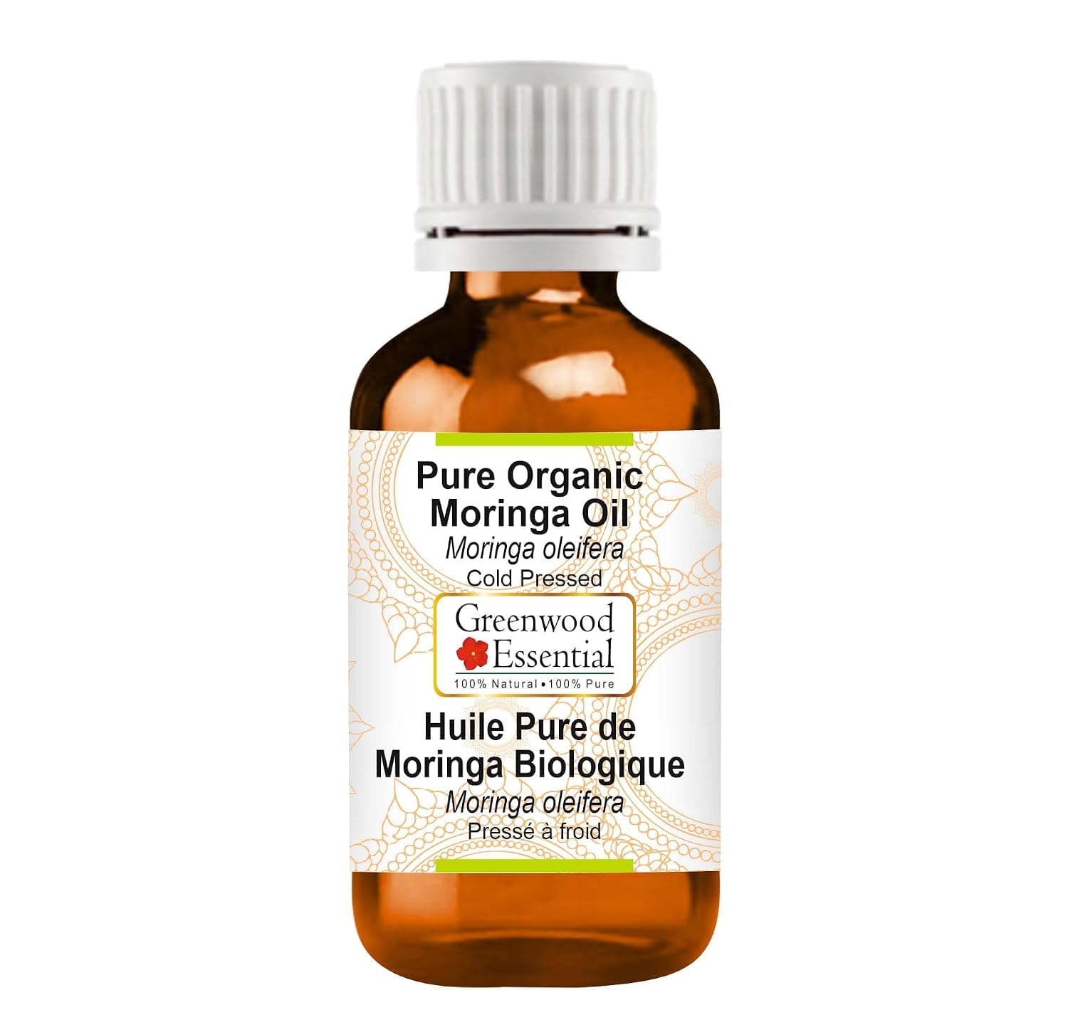 Greenwood Essential Pure Moringa Oil (Moringa oleifera) Cold Pressed 15ml (0.50 oz)