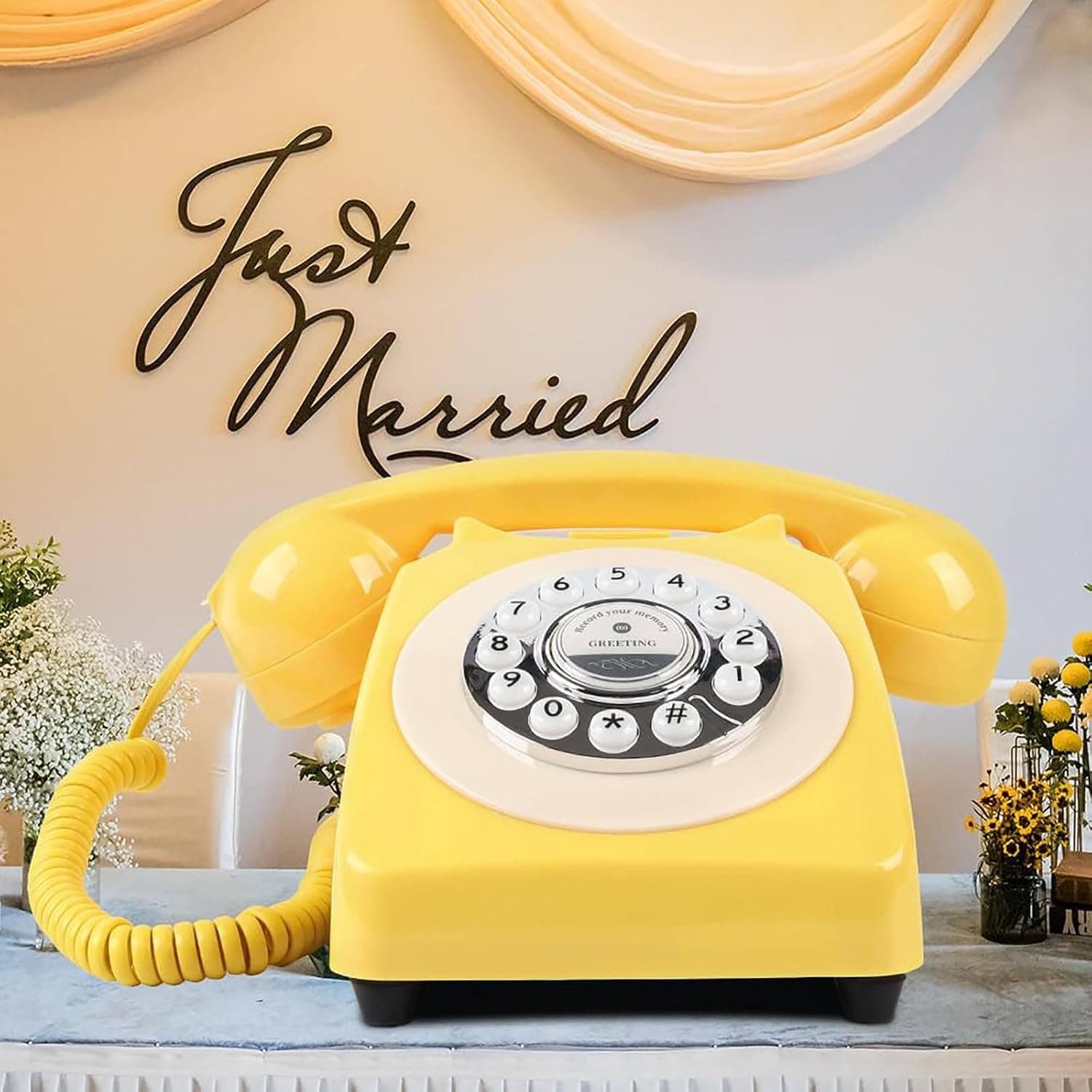 Wedding Audio Guestbook Phone (8G SD Card), 72H Continuous Use/240H Standby, USB Powered, Personalized And Convenient Way To Retain Blessings,E