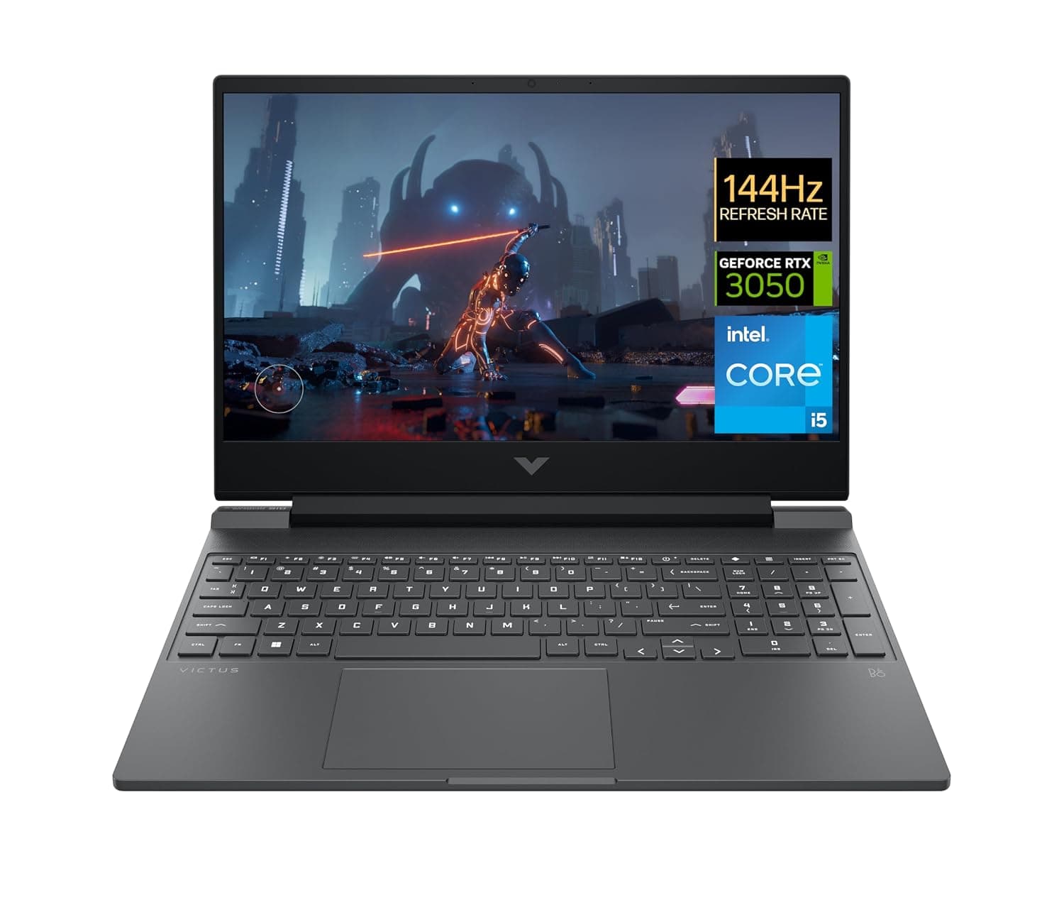 HP Victus Gaming Laptop 15-fa0093ne, 15.6" FHD 144Hz Display, 12th Gen Intel Core i5-12450H, 16GB DDR4 RAM, 512GB SSD, 4GB NVIDIA GeForce RTX 3050 Graphics,