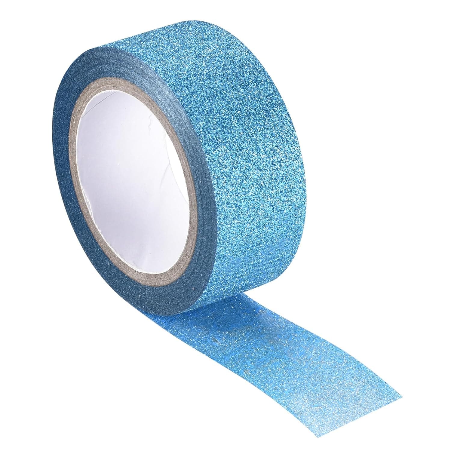 MECCANIXITY 0.6inch x 16.4ft Glitter Tape, Decorative Craft Tape Self Adhesive Stick Blue 1.5cm x 5 M for Scrapbook, DIY Arts, Gift Wrapping