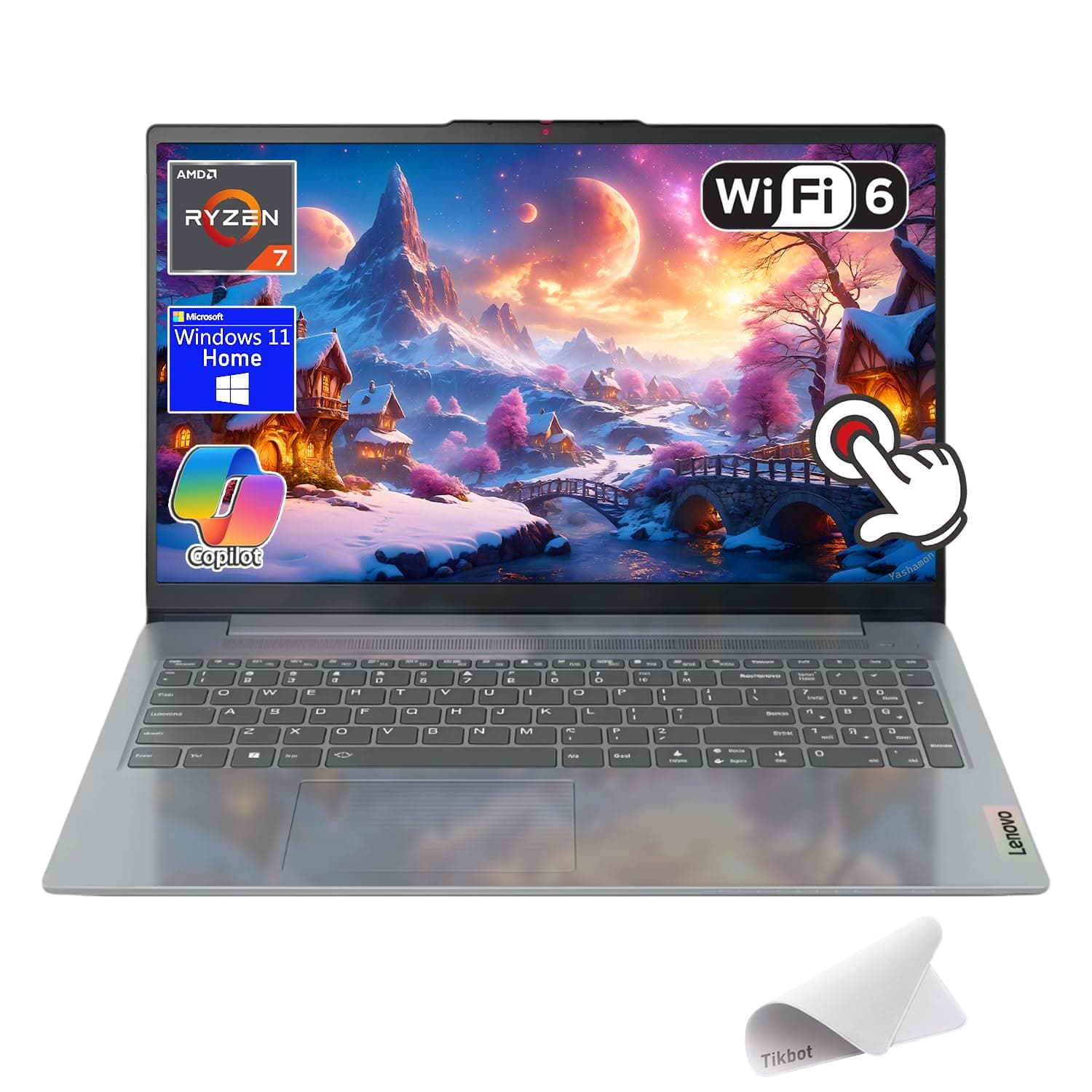 Lenovo IdeaPad Slim 3, 15.6" Full HD Touchscreen Laptop, Copilot AI PC, AMD Ryzen 7 5825U, Wi-Fi 6, Windows 11 Home, w/Mouse pad (16GB RAM | 2TB PCIe SSD)
