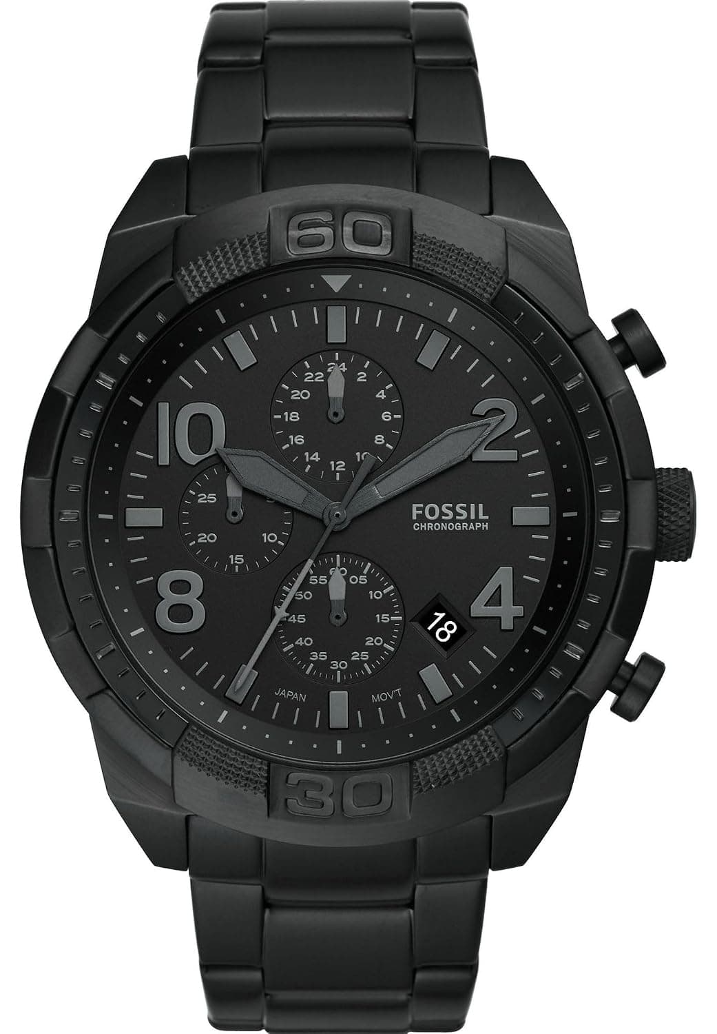 Fossil Bronson Watch for Men, Quartz Chronograph Movement with Leather or Stainless Steel Strap