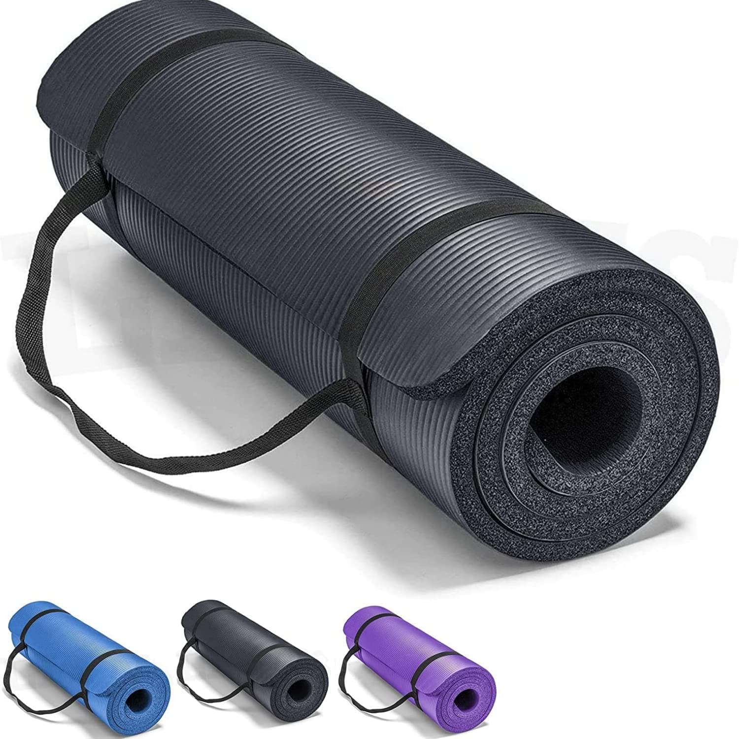 SKY-TOUCH Yoga Mat Non Slip 180 * 60cm, Yoga Mat with Strap Included 10mm Thick Exercise Mat Ideal for HiiT, Pilates, Yoga and Many Other Home Workouts