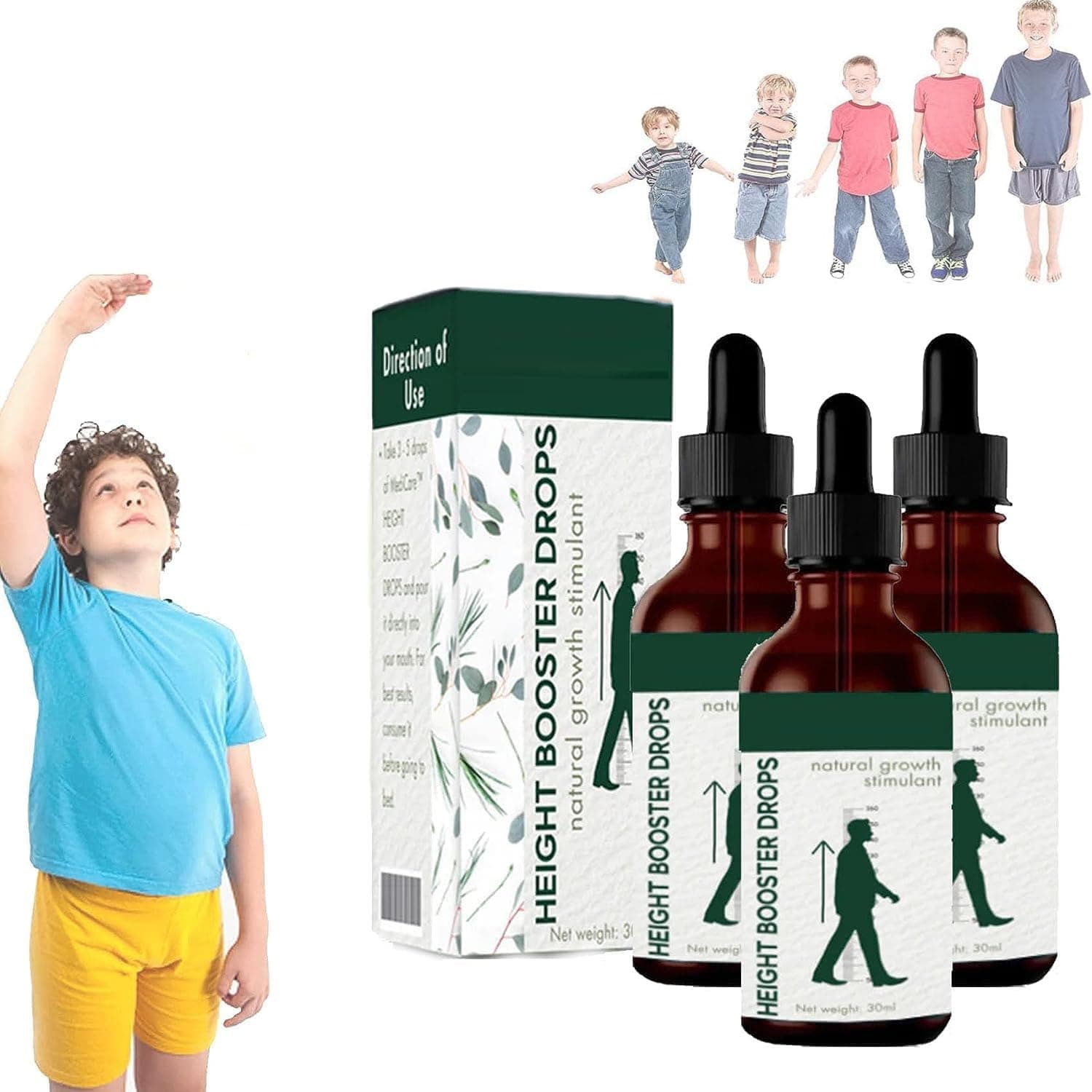 Height Booster Drops, Natural Herbal Height Increasing Essential Oil, Height Growth Oil for Adolescent Bone Growth, Reach Your Maximum Height