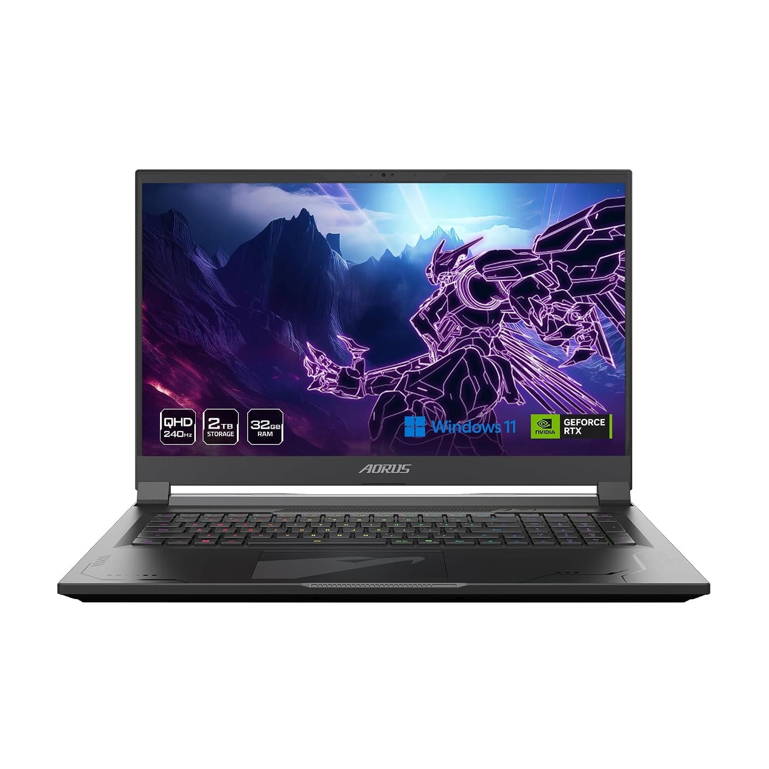 GIGABYTE AORUS 17X: 17.3"" 16:9 QHD 2560x1440 240Hz, NVIDIA GeForce RTX 4090 Laptop GPU 16GB GDDR6, Intel Core i9-14900HX, 32GB DDR5 RAM, 2TB SSD, Win11 Home AD (AORUS 17X AZG-65US665SH)