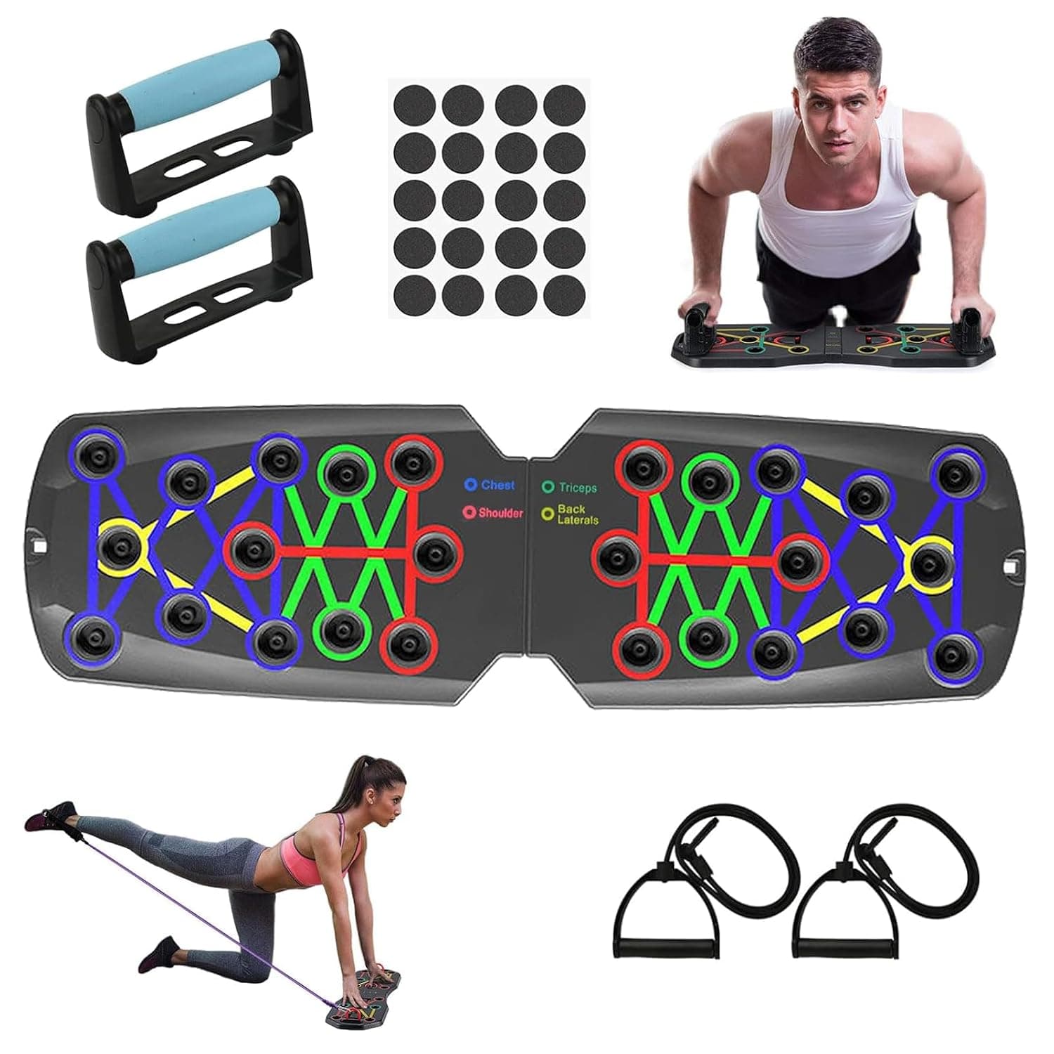 LinJie Push Up Board, Multi-Function 28 in 1 Push Up Bar,Foldable Portable Pushups Handles for Floor,Home Workout Equipment Fitness for Men and Women Portable Gym Strength Training