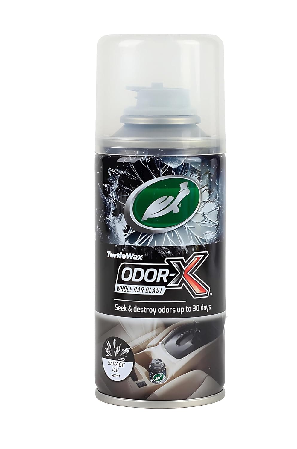 Turtle Wax Made in UK Odor-X Whole Car Blast Savage Ice Air Freshener, 100ml | Air Freshener for Car | ترتل واكس أودور-إكس مزيل رائحة السيارة بالكامل برائحة الجليد الساحرة