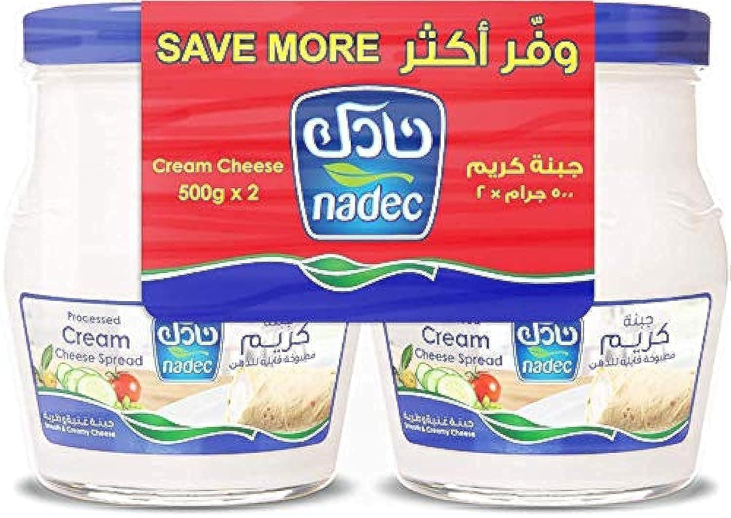 برطمان جبنة كريمية من نادك، 2 × 500 غرام