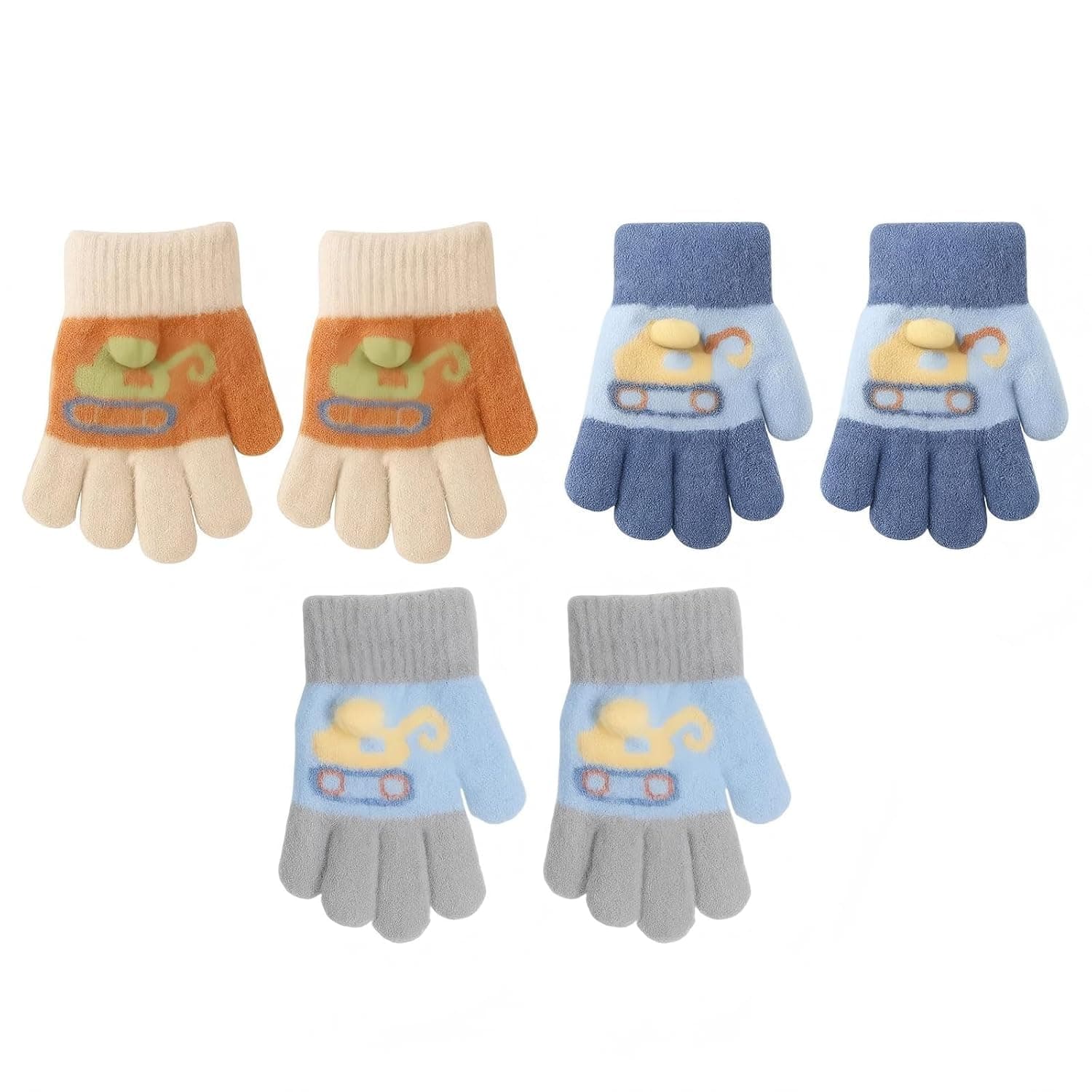 Baby Gloves, 3 Pairs Soft Warm Thermal Winter Mittens for Toddlers Ages 1-5, Windproof & Non-Slip Fleece Gloves for Kids, Perfect for Outdoor Play, Daily Wear, and Cold Weather