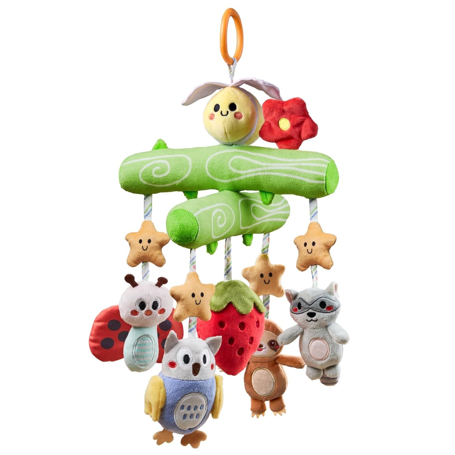 TUMAMA Baby Toys 0 3 6 12 Months, Soft Hanging Stroller Toys Potted Plant Crib Car Seat Toys, Infant Newborn Crinkle Infant Rattles with Teether Squeaky Sensory Developmental Toy