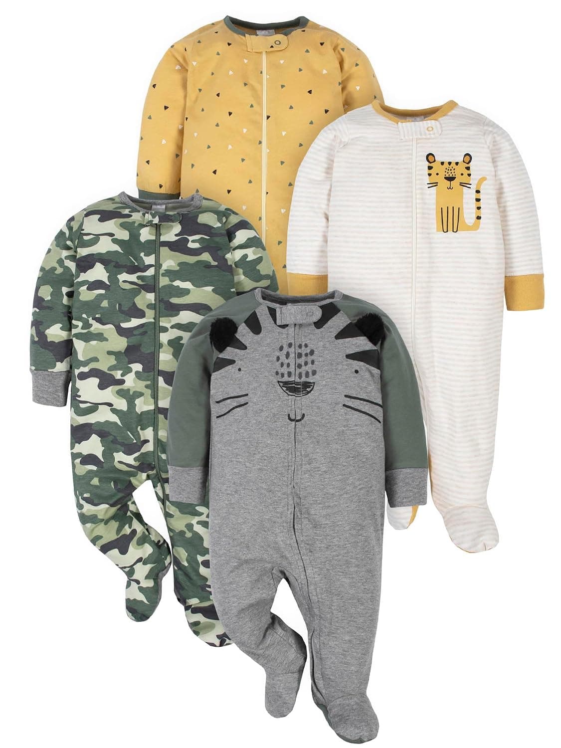 Gerber baby-boys 4 Pack Sleep N' Play Footie Baby and Toddler Sleepers
