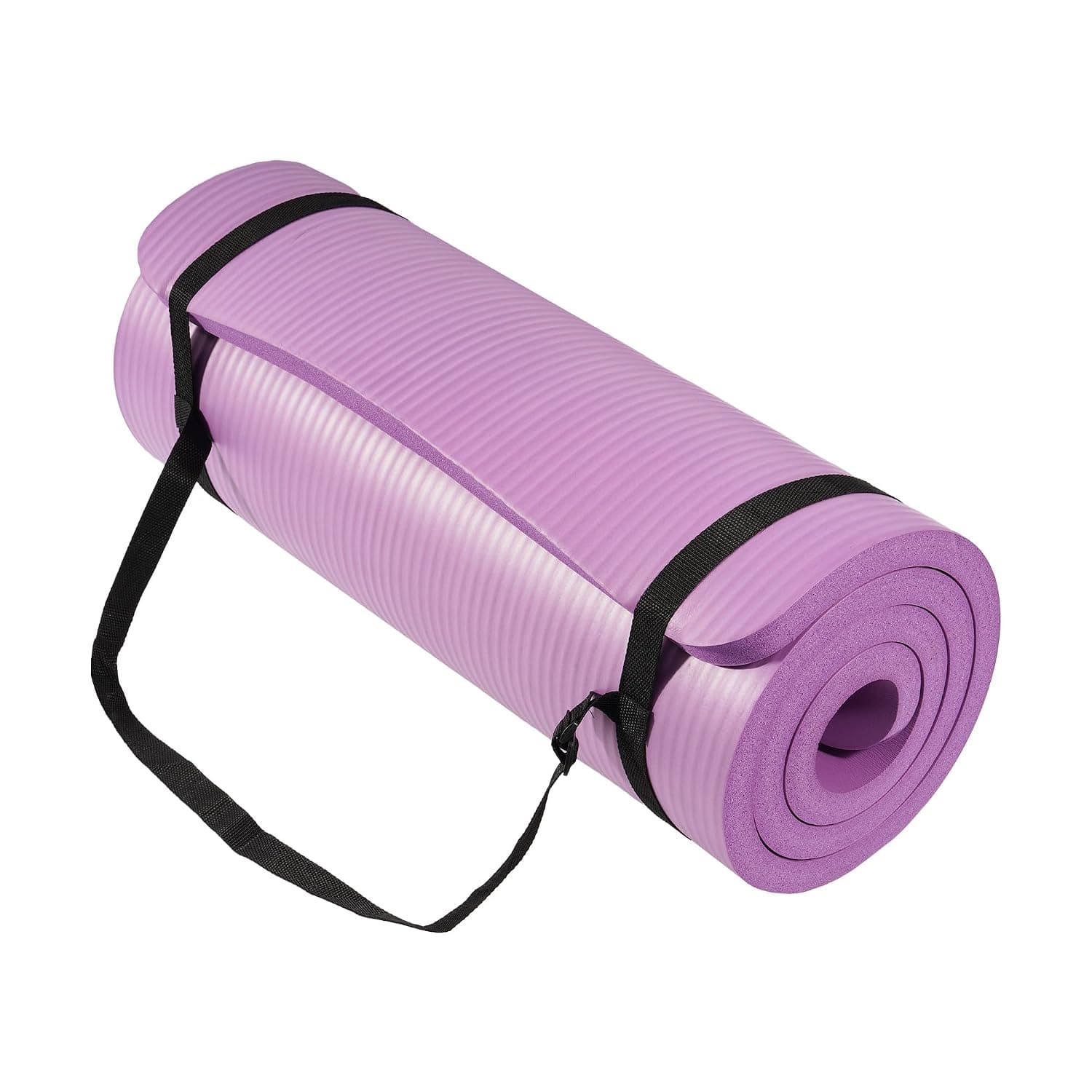 BalanceFrom All-Purpose 1-Inch Extra Thick High Density Anti-Tear Exercise Yoga Mat with Carrying Strap, Multiple Colors