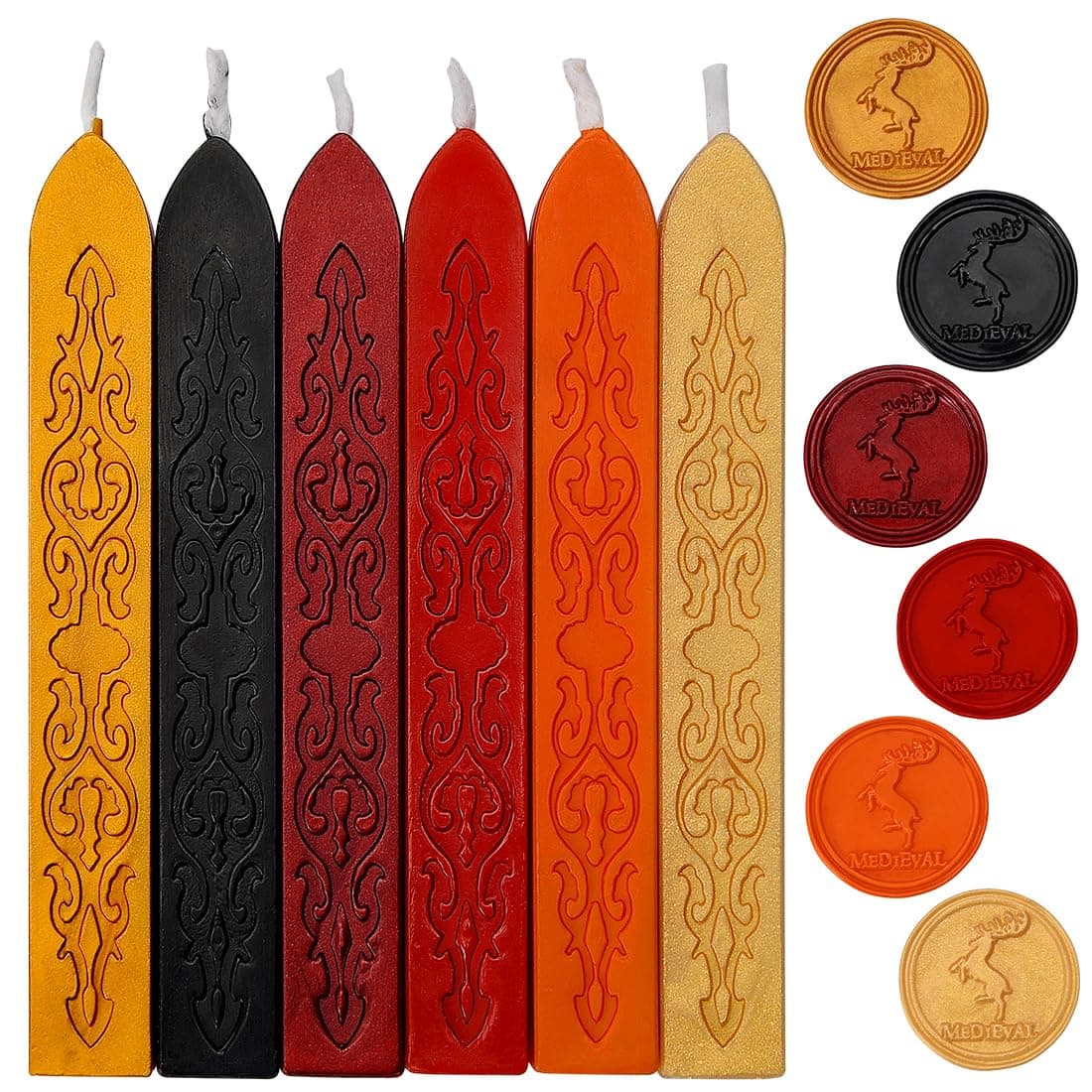 6PCS Seaing Wax Candles, Wax Seal Sticks with Wick for Wedding Invitation Envelope Thanks Card Gift Wrapping Decoration (Fall Colors)