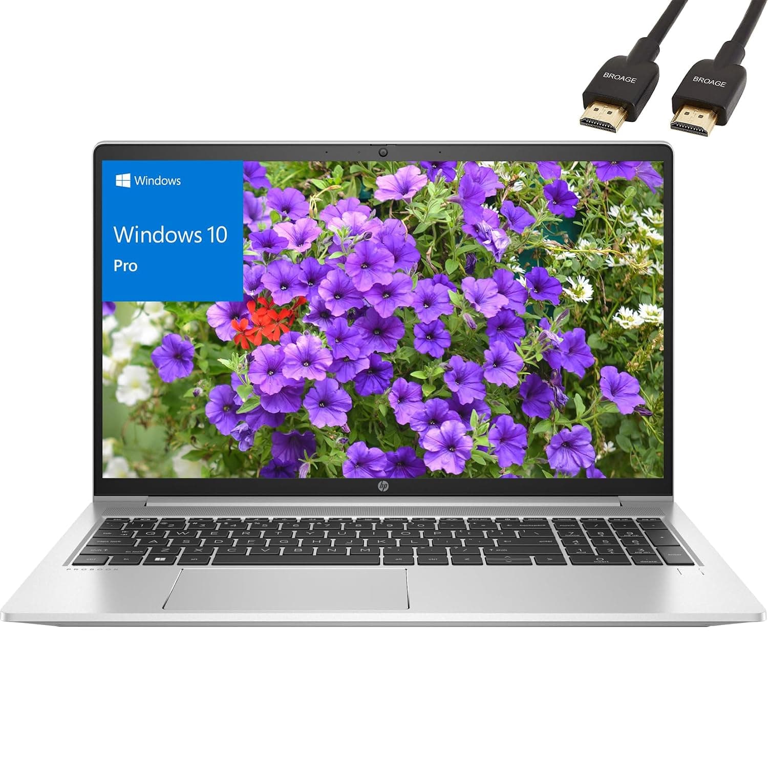 HP 2023 ProBook 450 G9 Business Laptop, 15.6" FHD, 12th Gen Intel 10-Core i7-1255U up to 4.7GHz, 16GB DDR4 RAM, 512GB PCIe SSD, WiFi 6, BT 5.2, Wolf Pro Security, Windows 10 Pro, BROAG HDMI Cable