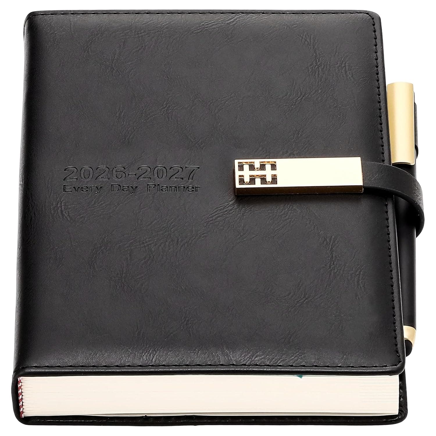 2026-2027 Dairy,Academic Diary 2026-2027 A5 Page A Day from July 2026 to June 2027,Organizer Daily Monthly Planner with Colorful Monthly Tabs,Pen,Pen Loop and Inner Pocket,Bookmarks (Black)