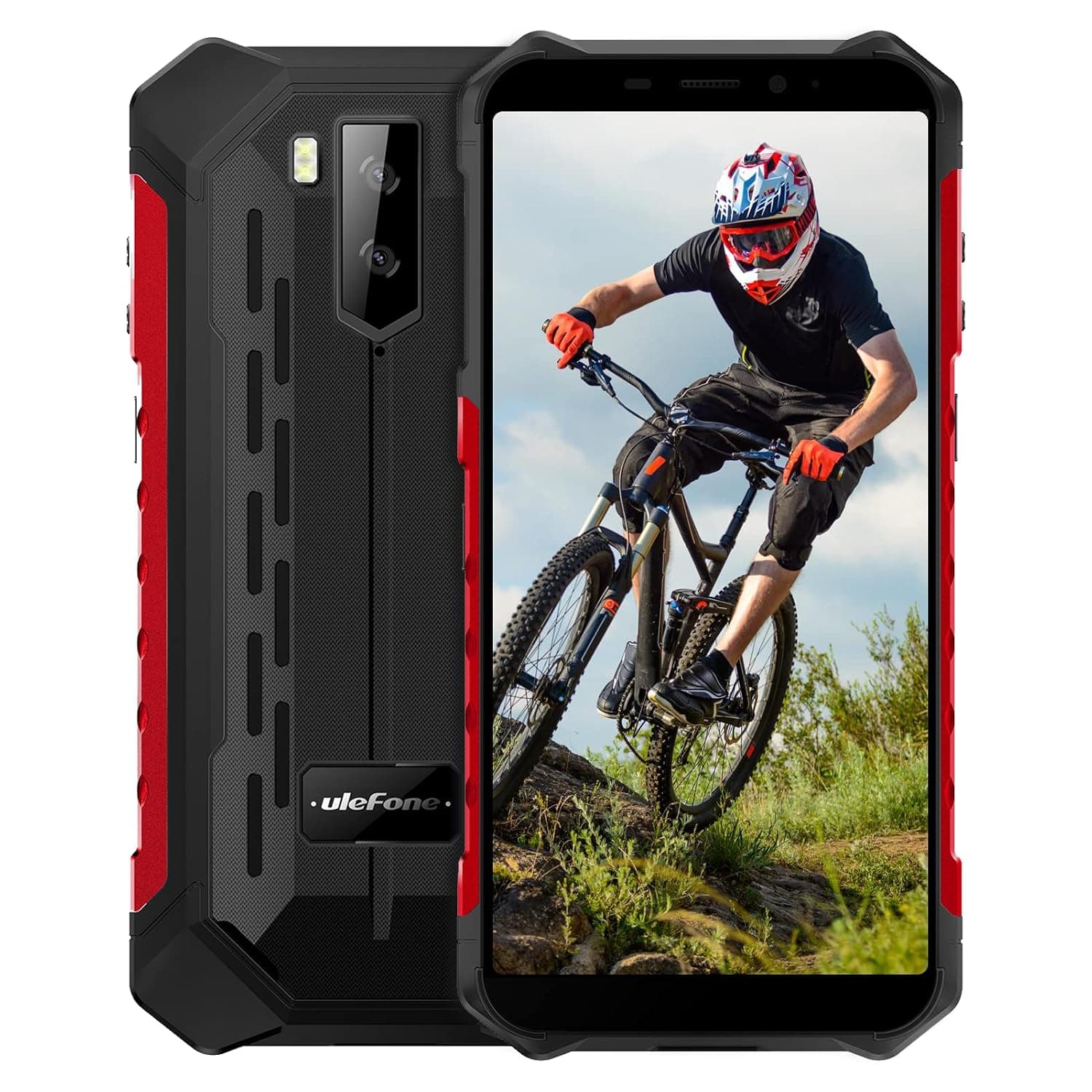 4G Rugged Phones Ulefone Armor X9 Pro, Global Bands Dual SIM, 13MP+2MP Dual Waterproof Cameras, 5.5 Inch HD+ Display, Android 11 4GB + 64GB, 5000mAh Big Battery, Dustproof, Compass, NFC, OTG, GPS -Red