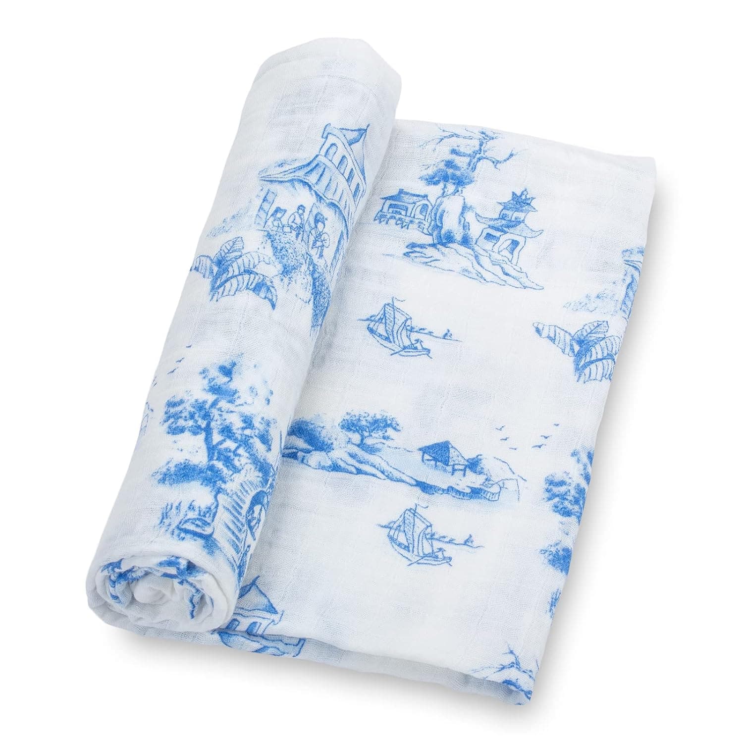 LollyBanks Swaddle Blanket | 100% Muslin Cotton | Newborn and Baby Nursery Essentials for Girls, Registry | Chinoiserie Print
