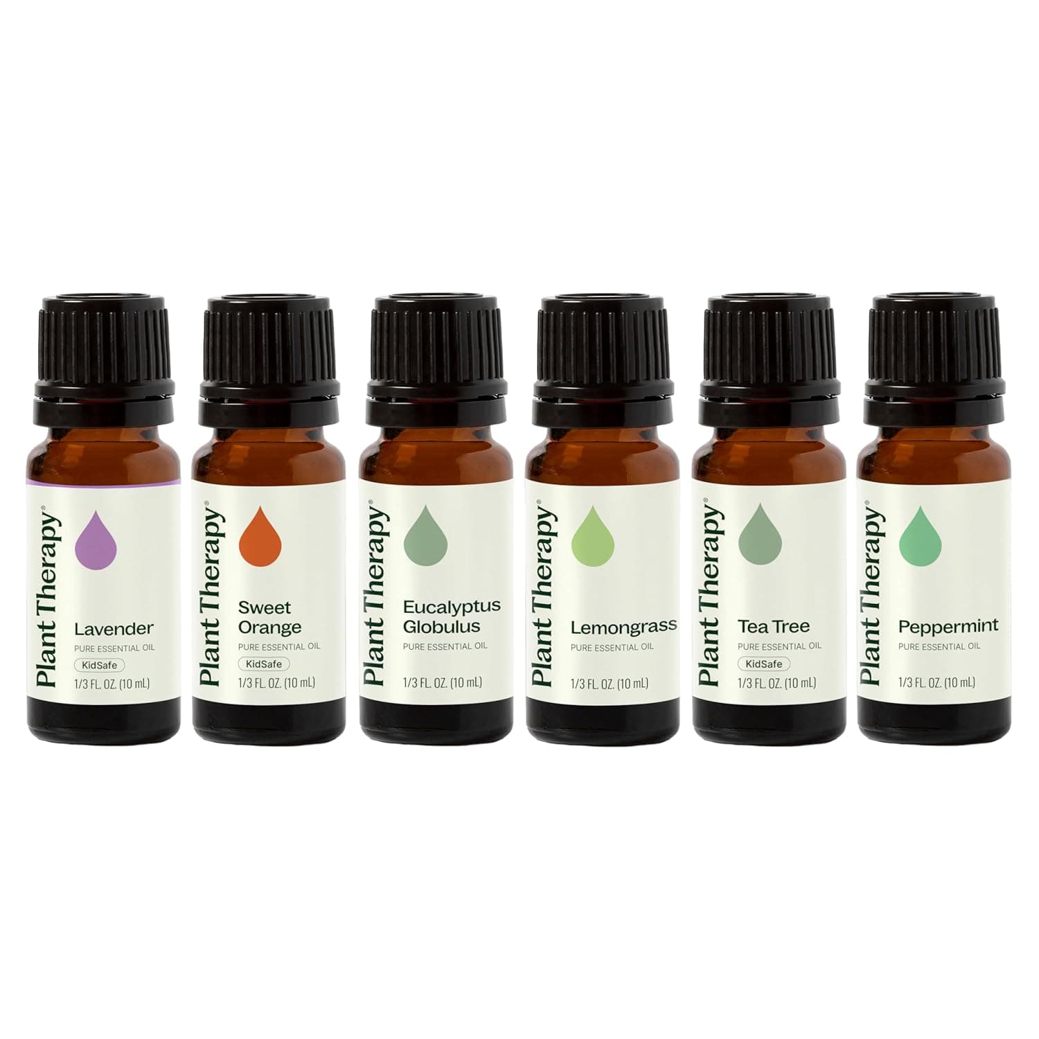 Plant Therapy Breathe Easy Essential Oil Set - Lavender, Eucalyptus, Peppermint, Lemongrass, Orange Sweet, Tea Tree, 100% Pure, Aromatherapy, Therapeutic Grade 10 mL (1/3 oz)