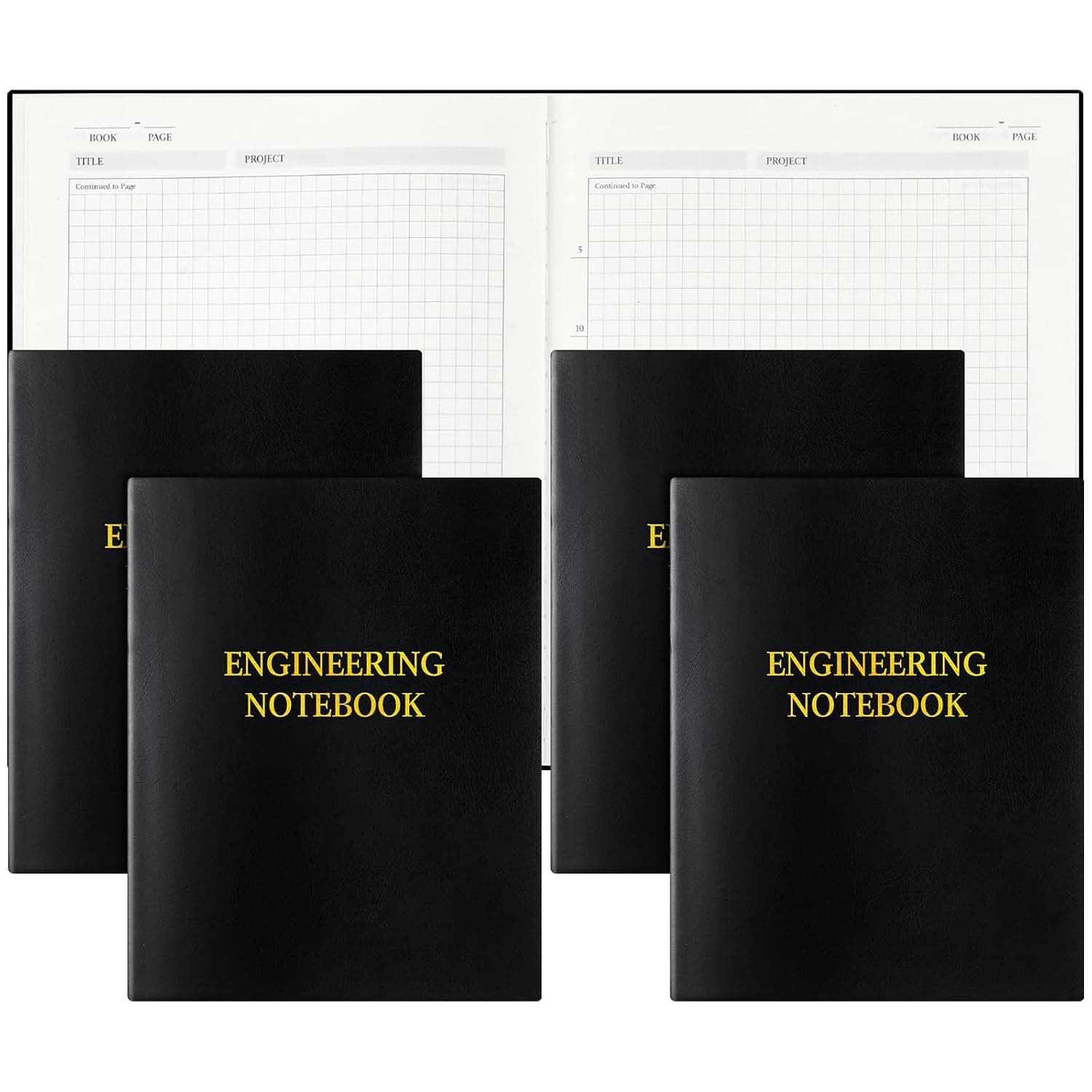 Motiskyy 4 Pack Engineering Notebook, Engineer Graph Paper, 8 x 10 Inches