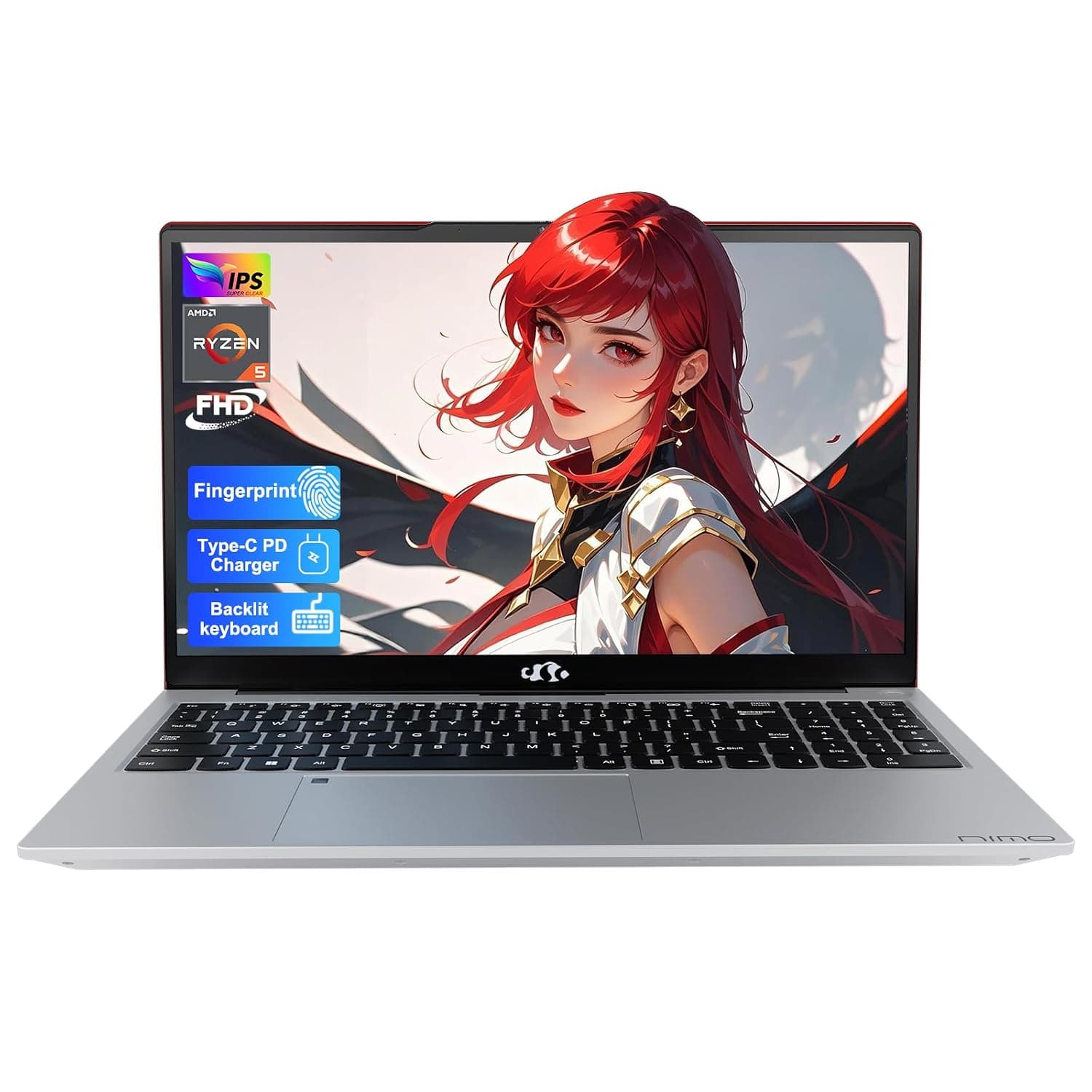 NIMO 15.6" IPS FHD-Gaming-Laptop, 8 Cores Ryzen 7 6800H 32GB DDR5 RAM 1TB SSD (Beat i7-12700H, Up to 4.7GHz) Radeon 680M GPU-Computer with 100W Type-C Backlit Keyboard, Fingerprint