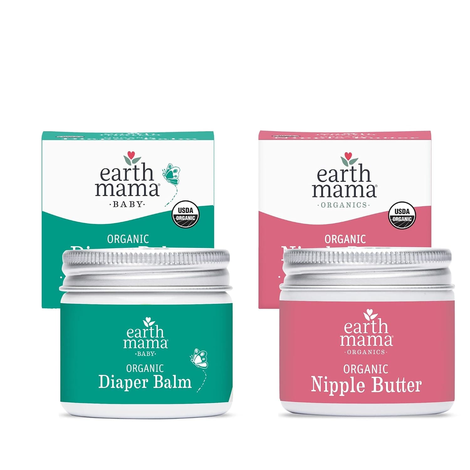 Organic Butter™ + Organic Diaper Balm | Earth Mama's Sensitive Skincare BFF Breastfeeding Essentials & Baby Cream Bundle