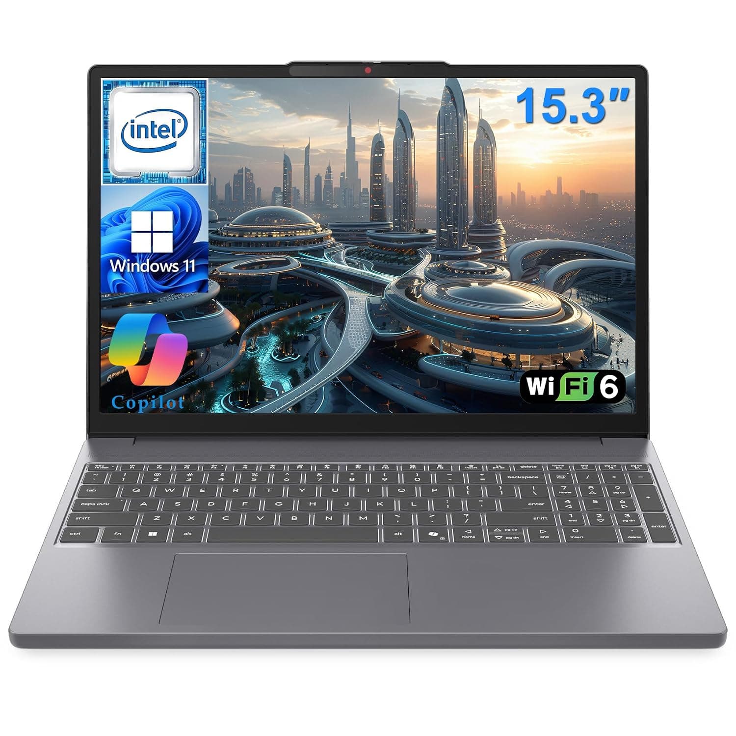 Lenovo Laptop Computer for Home Business, IdeaPad Slim 3, Intel 8-Core i5-13420H (Beat i7-1355U), 16GB DDR5 RAM, 512GB PCIe SSD, 15" FHD+, WiFi 6, Type-C, Copilot AI, Luna Grey, Windows 11 Pro