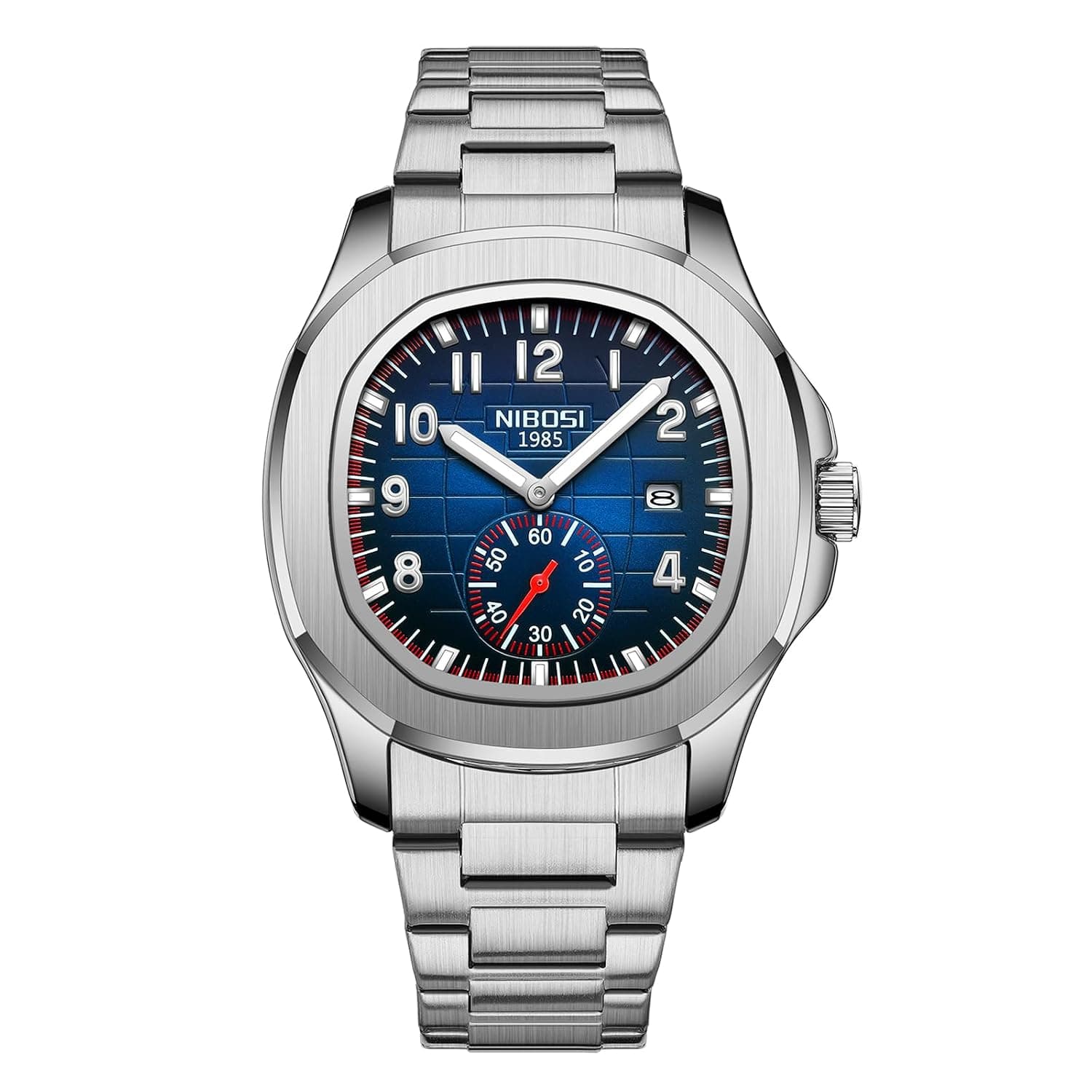 NIBOSI Men's Watches Silicone Analog Quartz Wrist Watch Men Stainless Steel Waterproof Date Business Casual Fashion Design Rubber Watches for Men