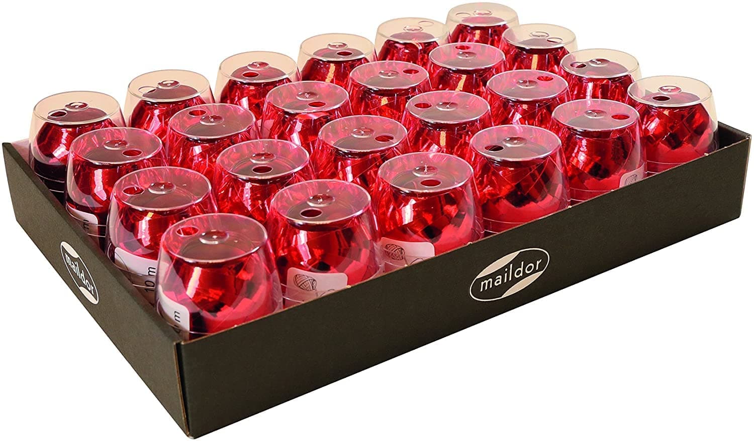 Clairefontaine - Ref 612006C - Shiny Ribbon Rolls (Pack of 24 Rolls) - 7mm Width x 10m Length - Suitable for Gift Wrapping, Decoration & Crafting - Red